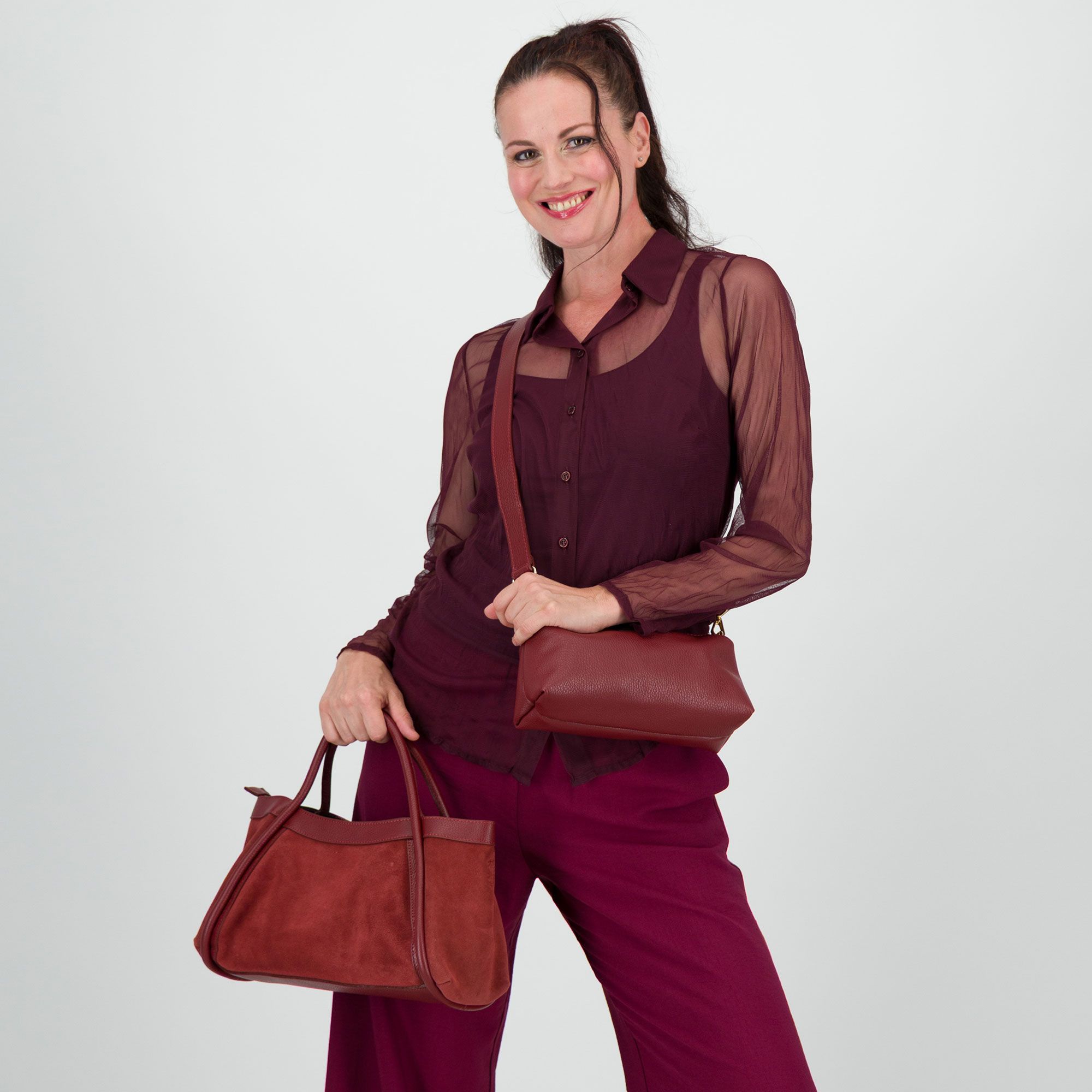 Le Corone Bags Borsa a mano Twin Set in pelle scamosciata