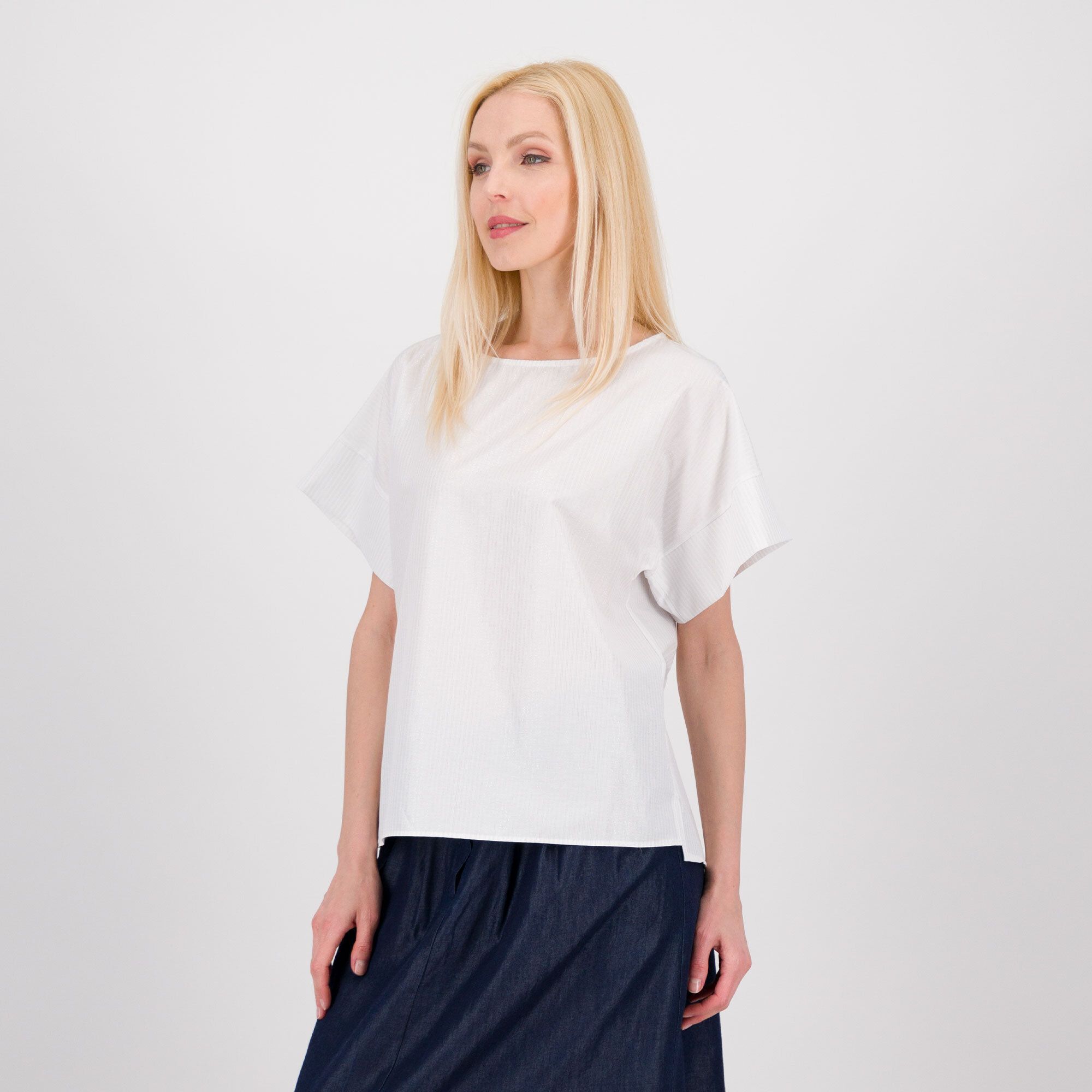 Image of Enjoy Blusa in popeline con riga lamé061