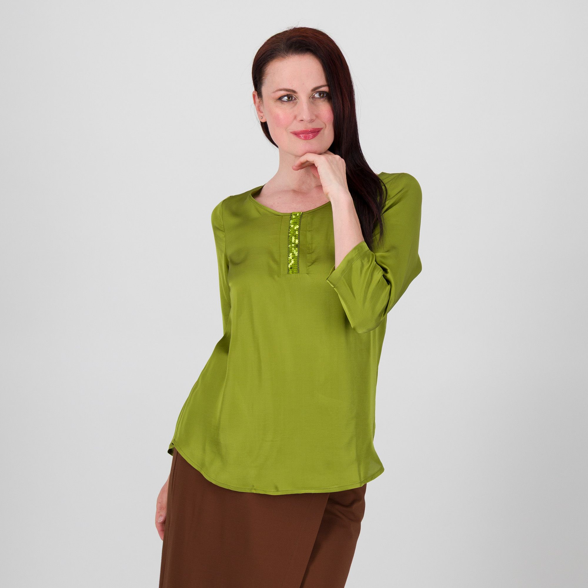 Caterina Lancini Blusa in raso di viscosa