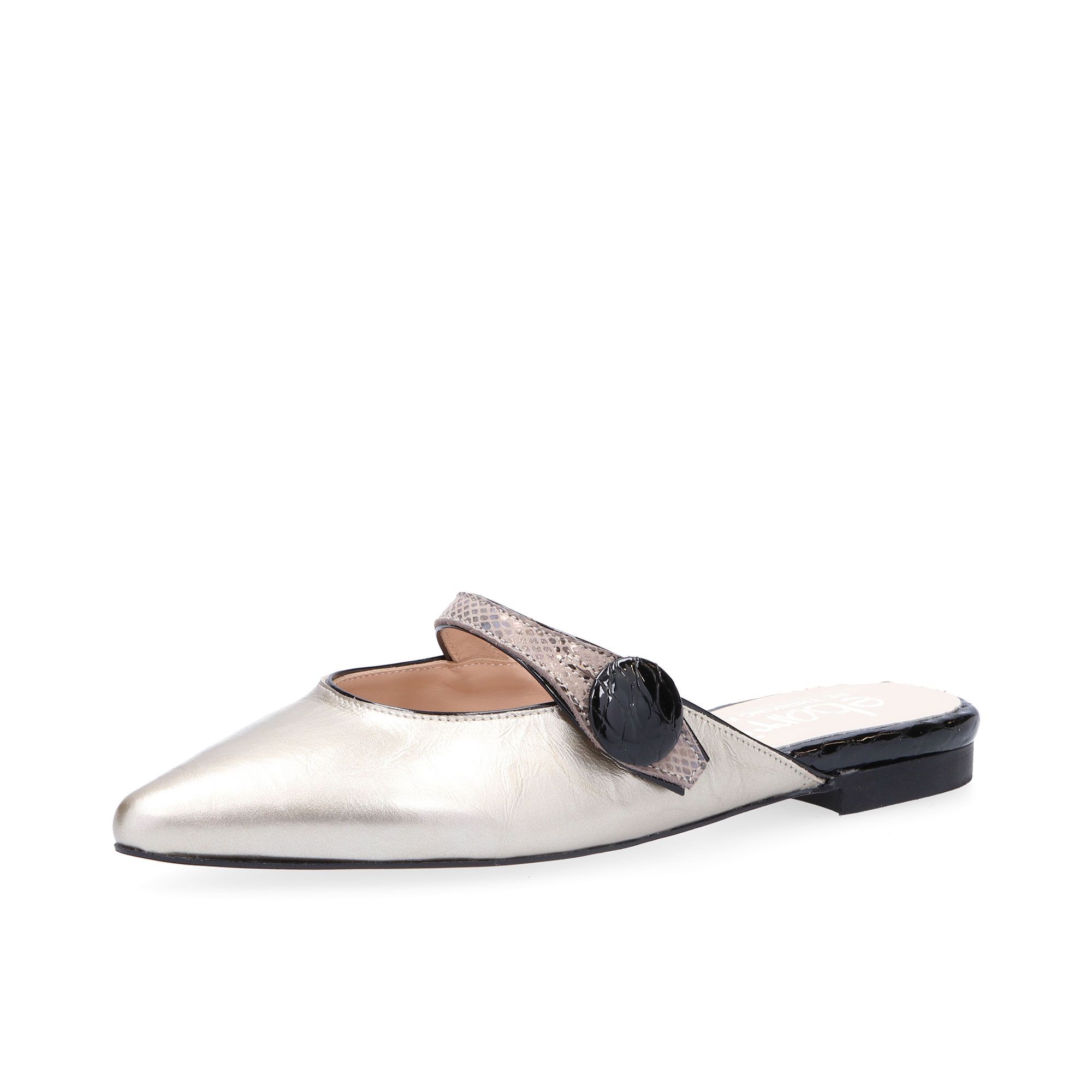 Ebarrito
Sabot a punta
in pelle patchwork
con tacco 1cm