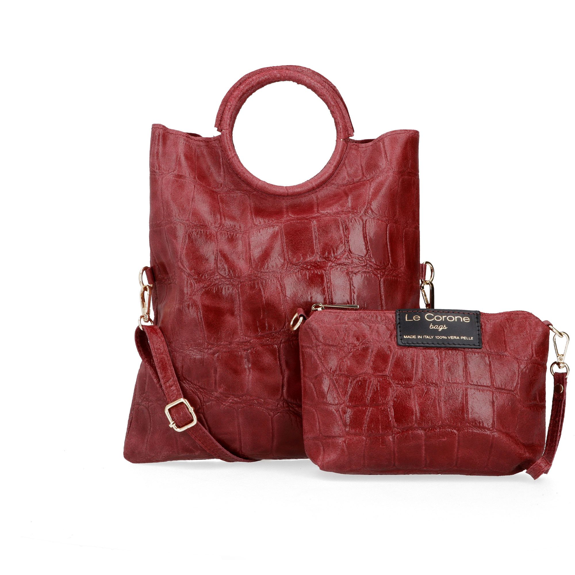 Le Corone Bags
Borsa componibile
Combo in pelle
stampa cocco