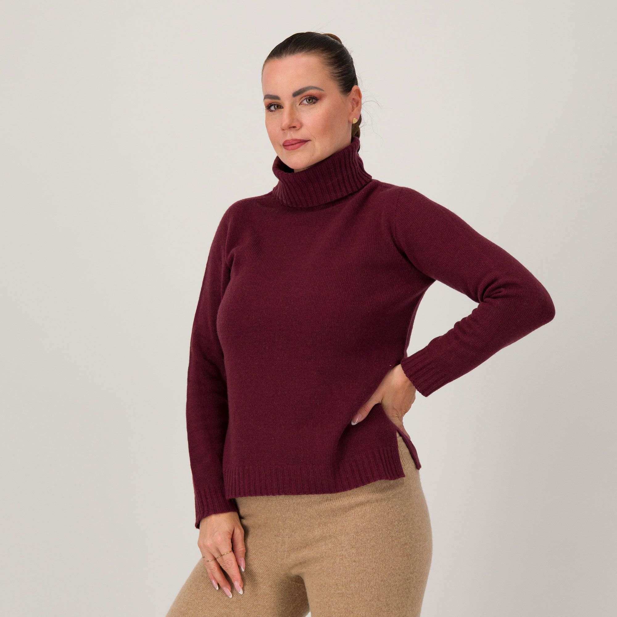 Hekla & Co.
Dolcevita in maglia
rasata misto lana
con cashmere