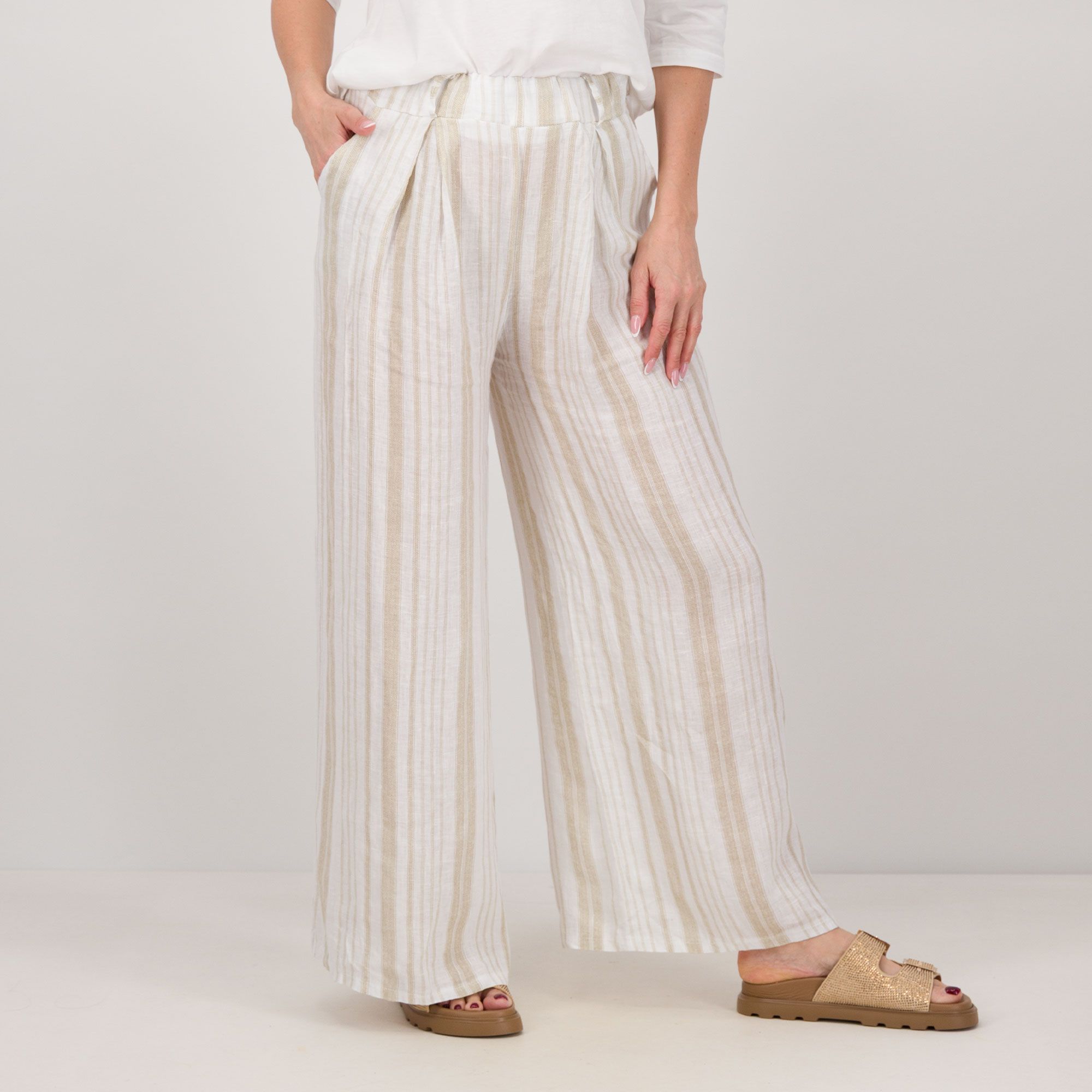 Enjoy
Pantaloni palazzo
in lino con elastico