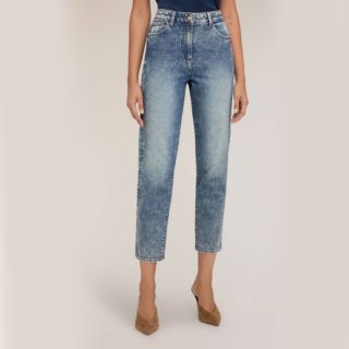 Motivi
Jeans a vita alta
in denim di cotone
con micro strass