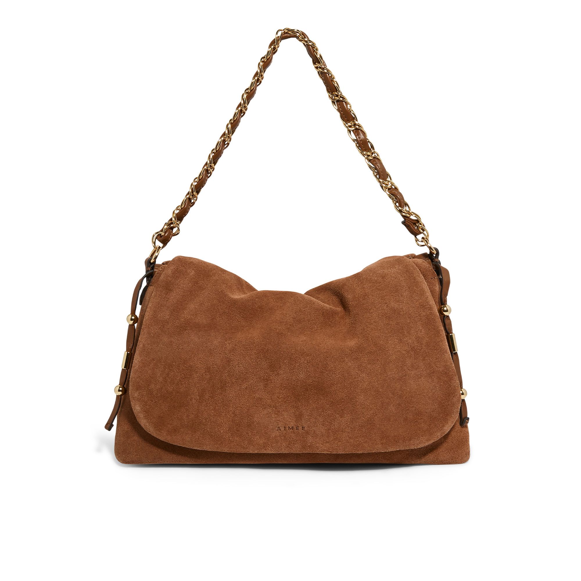 Aimee Kestenberg Borsa a spalla in pelle scamosciata con tracolla regolabile