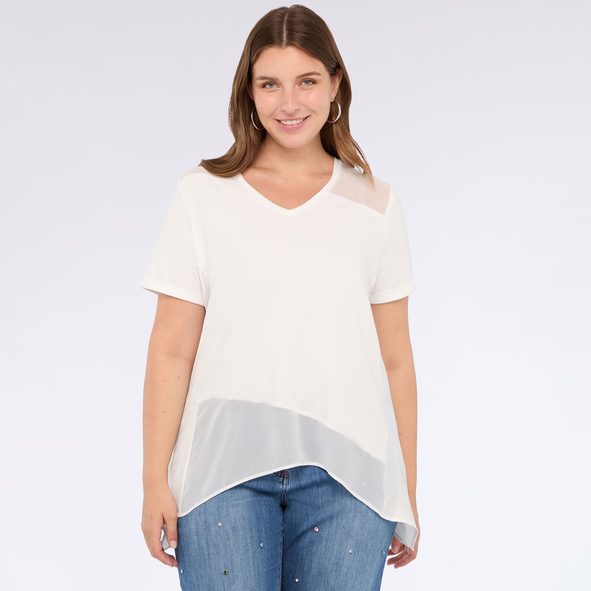Fiorella Rubino
T-shirt asimmetrica
in cotone
e modal