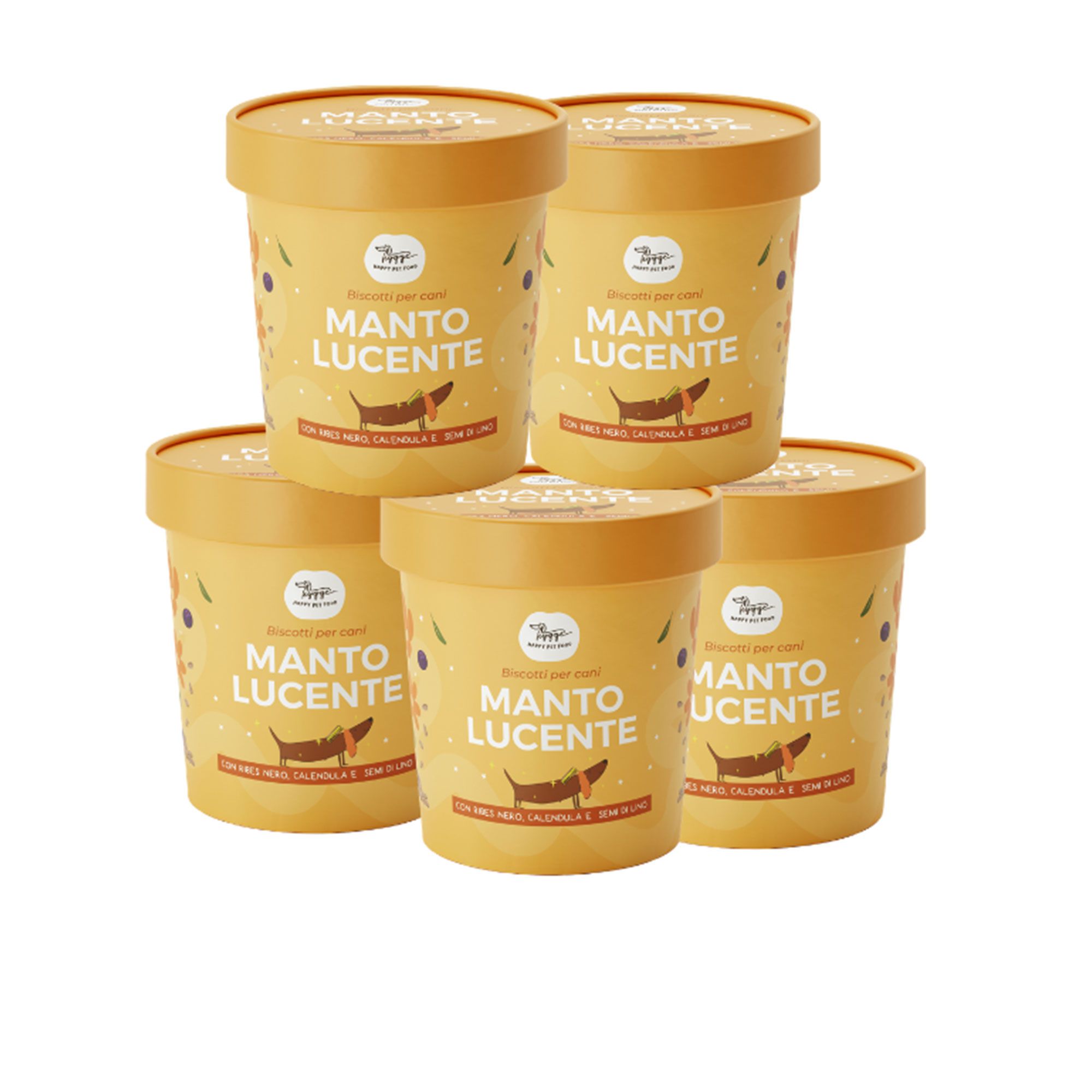 Hygge
Biscotti per cani
Manto Lucente
(5x100g)