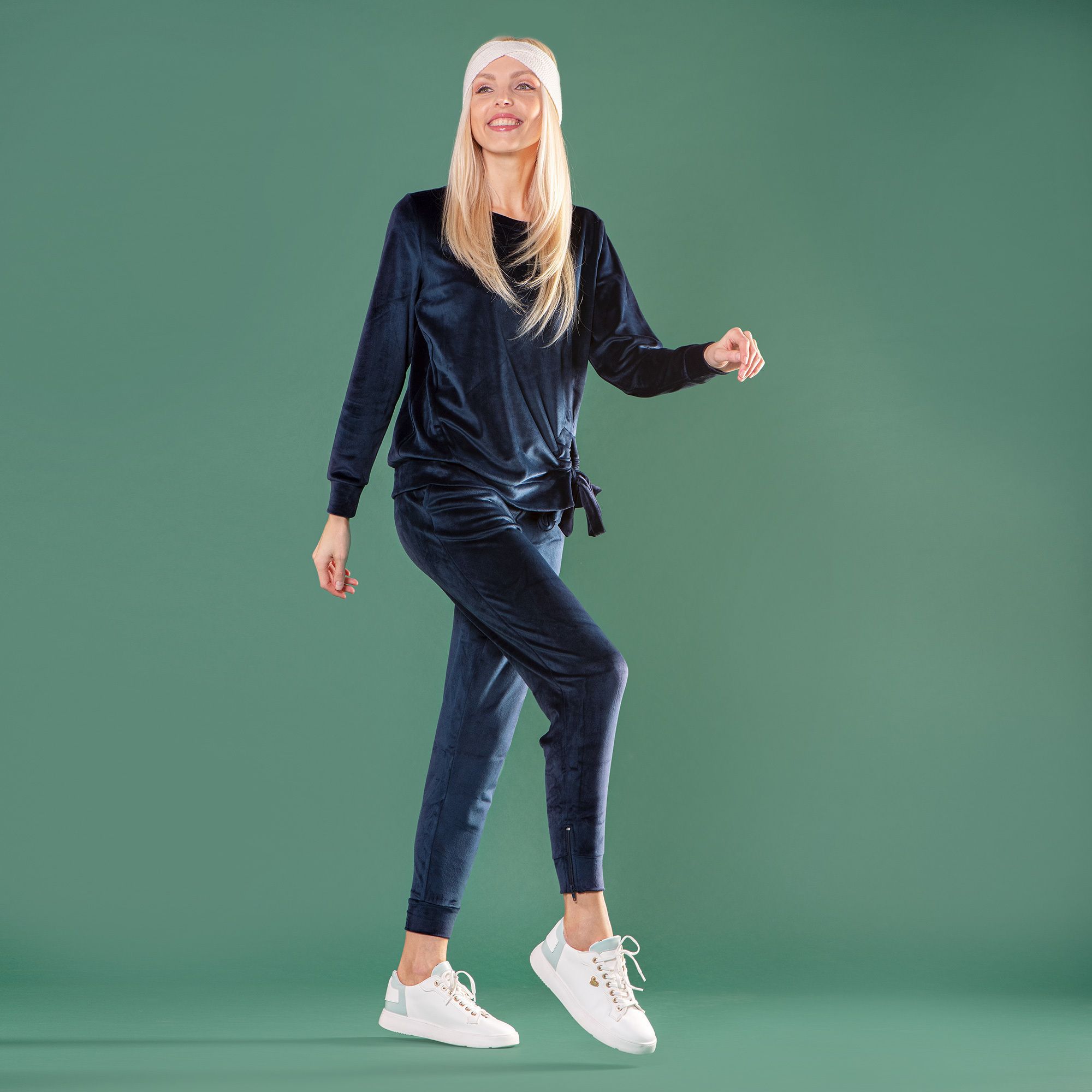 QVC Modern Soul by AnyBody Pantaloni jogger in velluto con zip