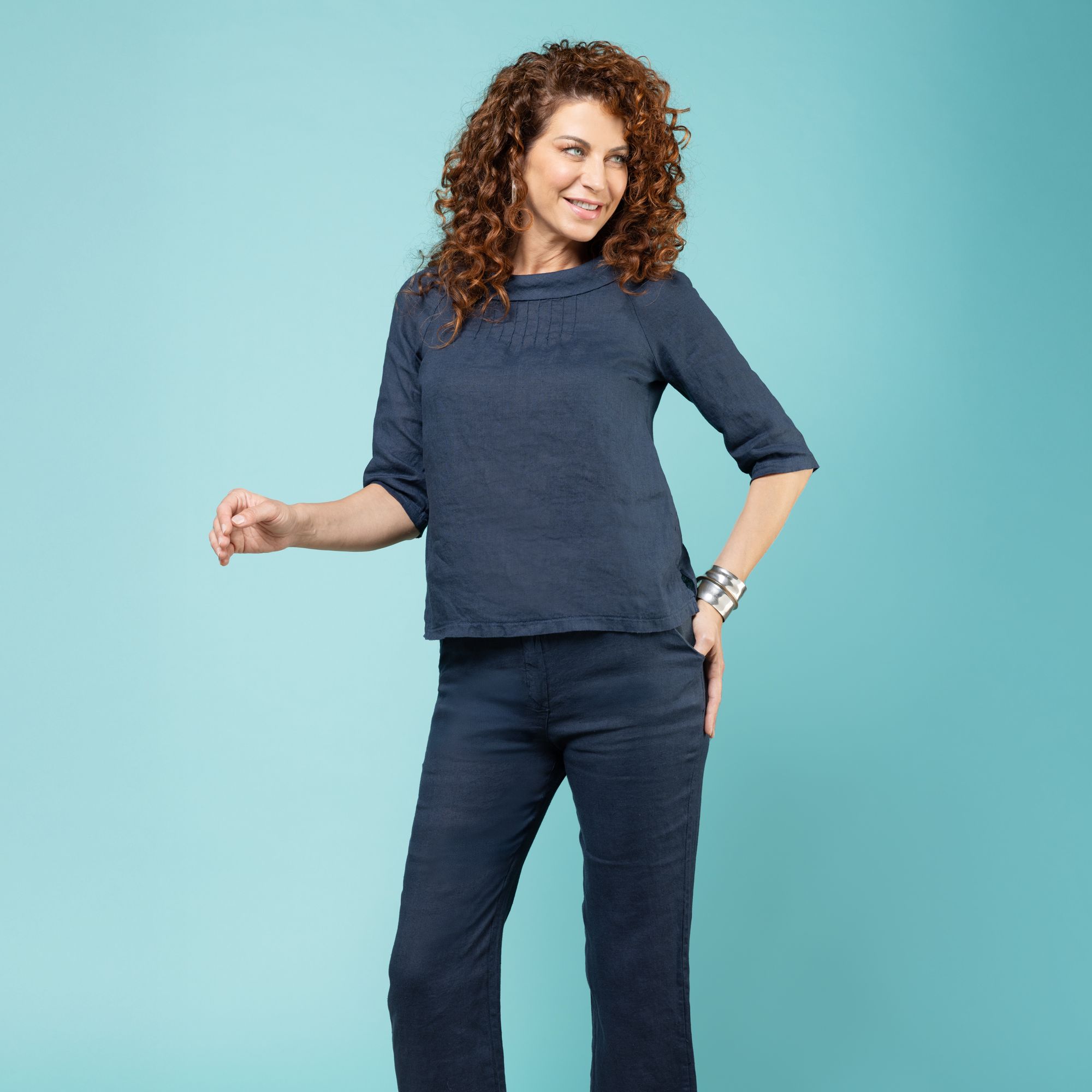 EVA Franco Ciambella
Blusa in 100% lino
con maniche al gomito