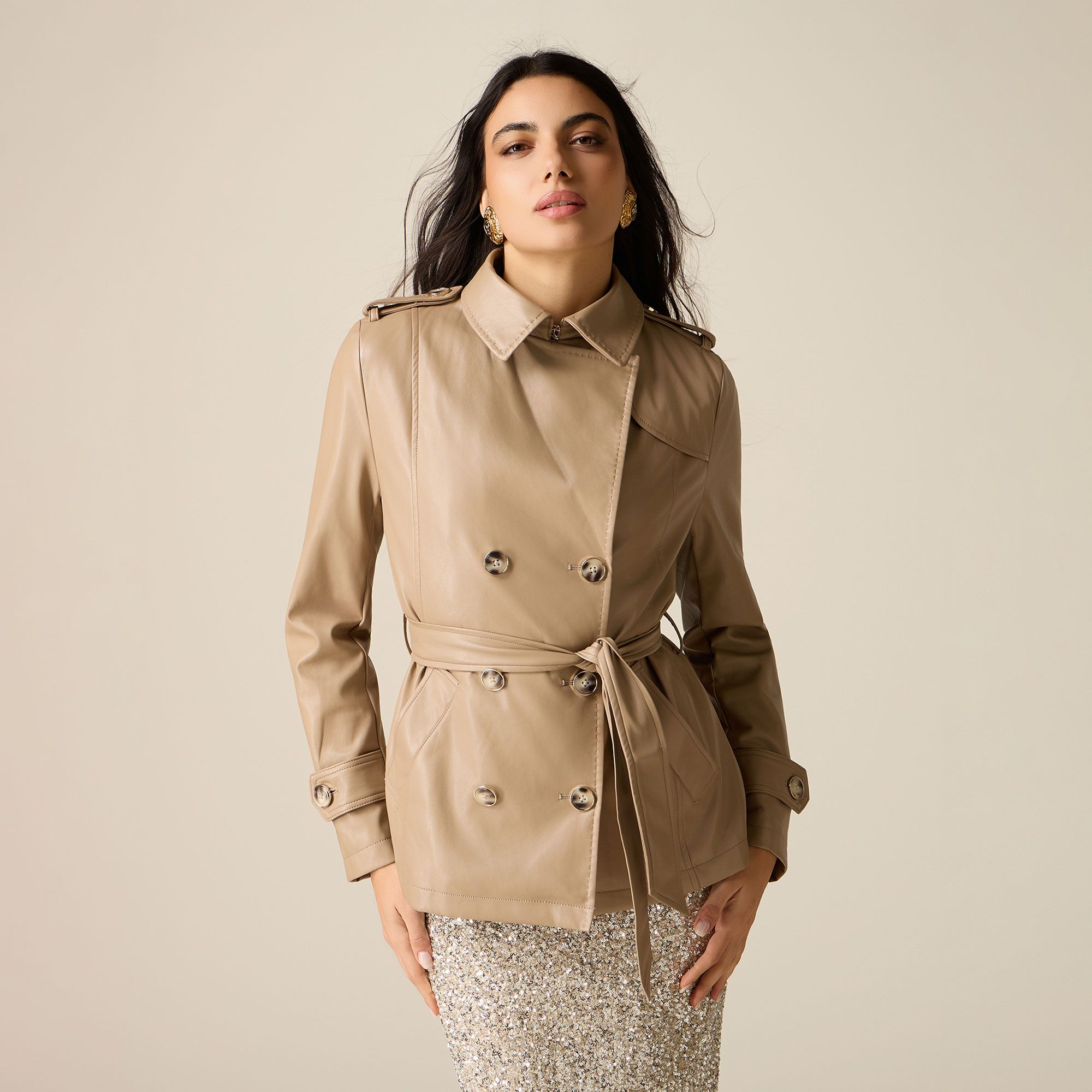 Oltre Trench corto doppiopetto con cintura