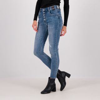 Stefano Ghilardi
Jeans skinny
effetto washed
con passanti decorati