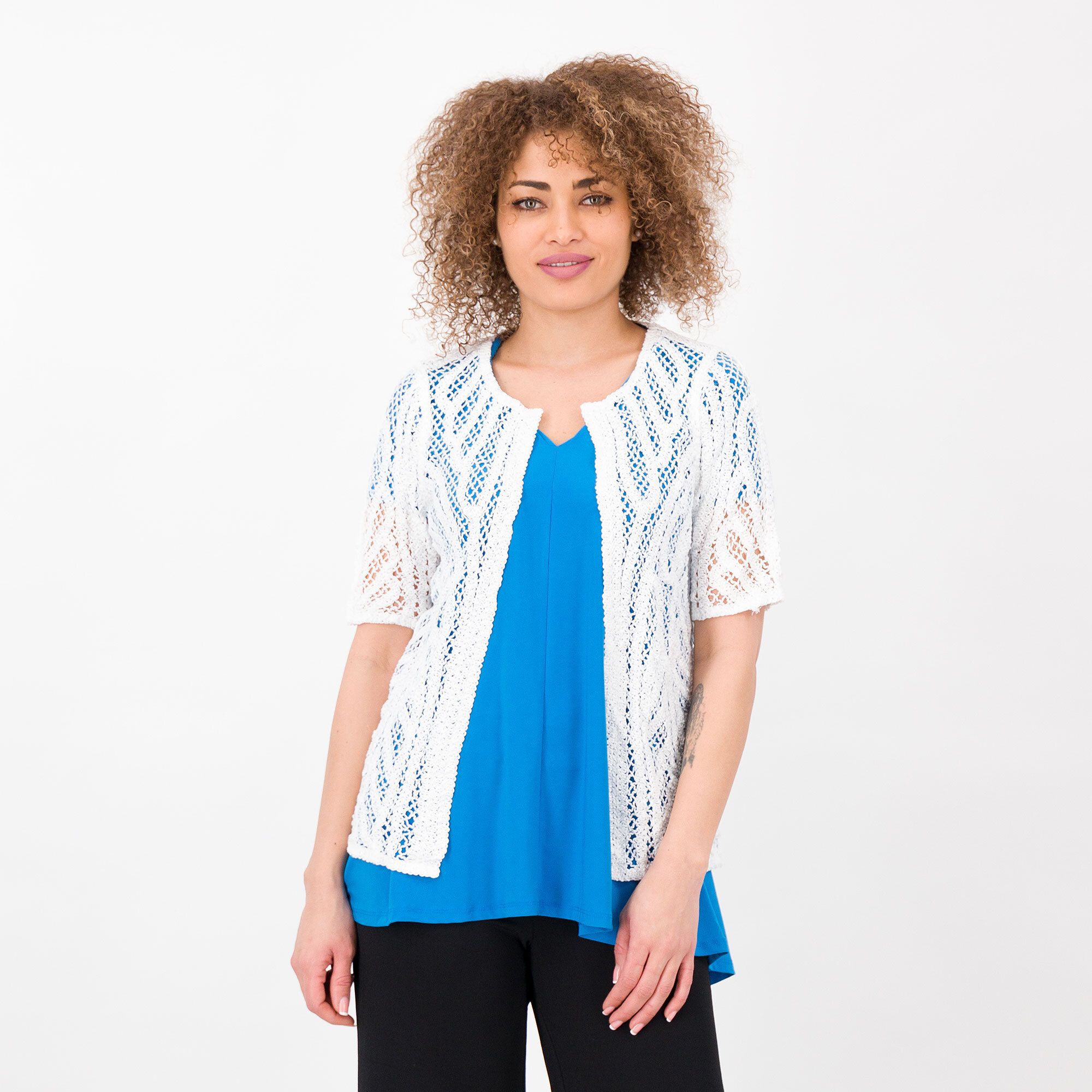 Image of Nina Leonard Cardigan aperto in pizzo crochet061