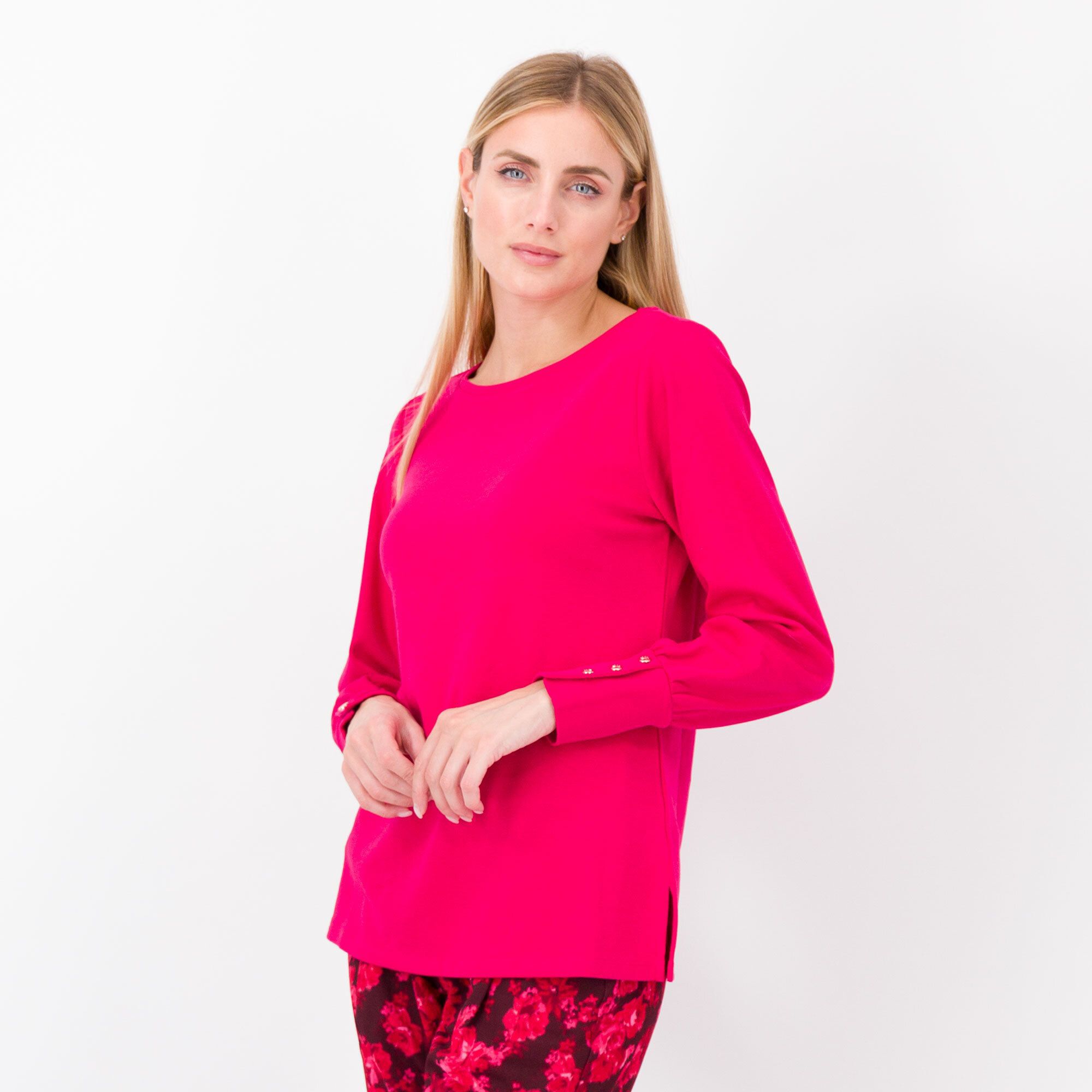 QVC Isaac Mizrahi Live Blusa scollo a barca manica lunga balloon