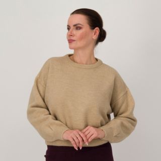 Hekla & Co
Maglione girocollo
con lana e profili
a coste