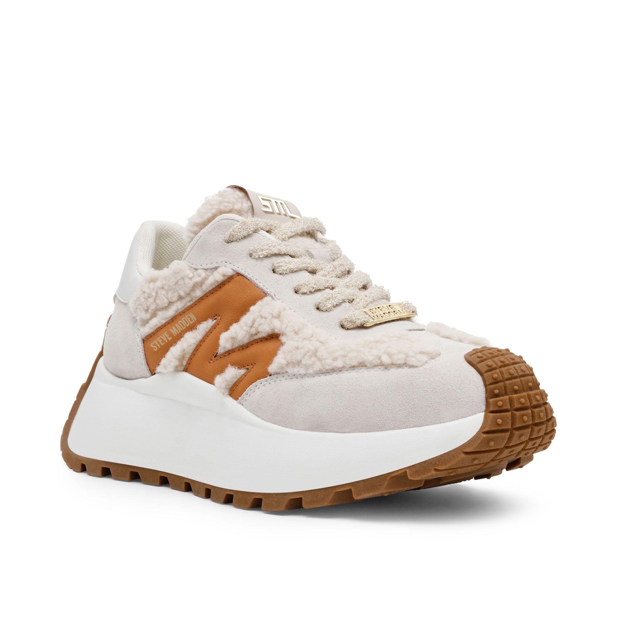 Steve Madden
Sneaker stringate
in pelle scamosciata
con inserti in teddy