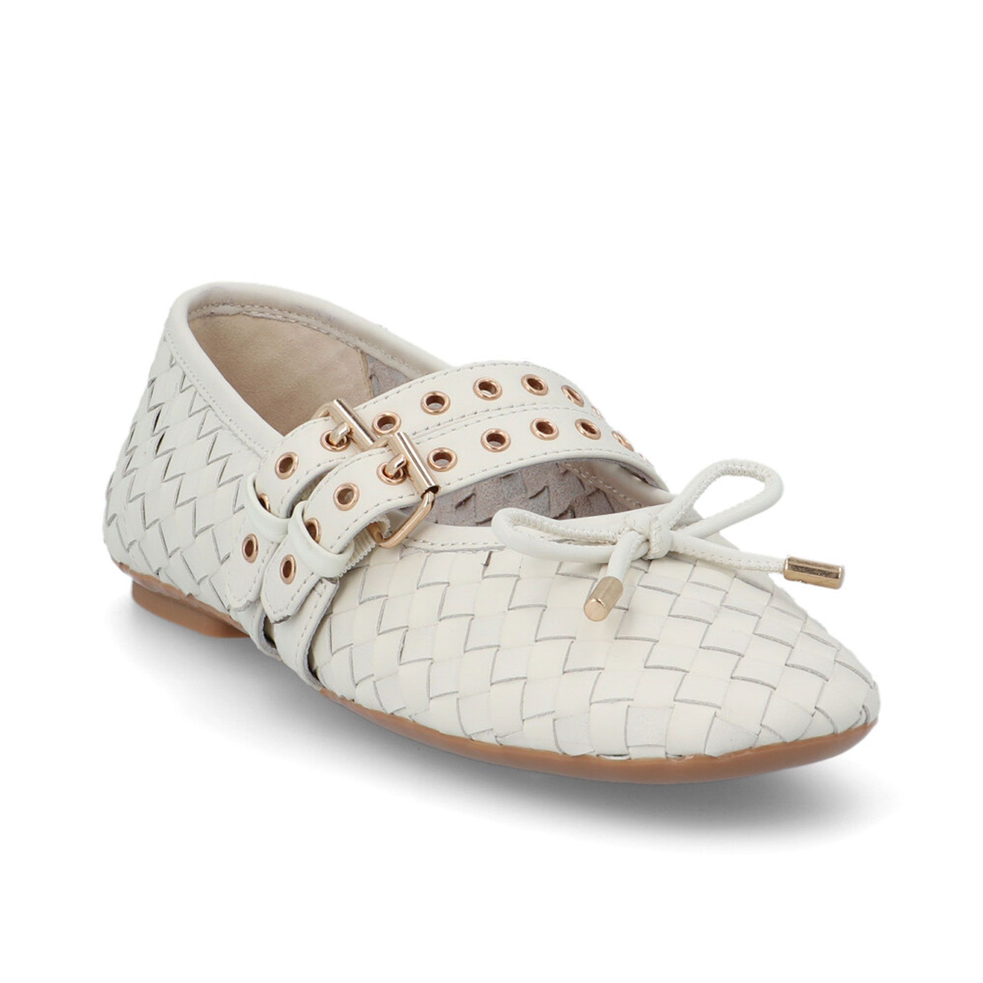 Cris Vergré
Ballerine Mary Jane
in pelle intrecciata
con tacco 1 cm