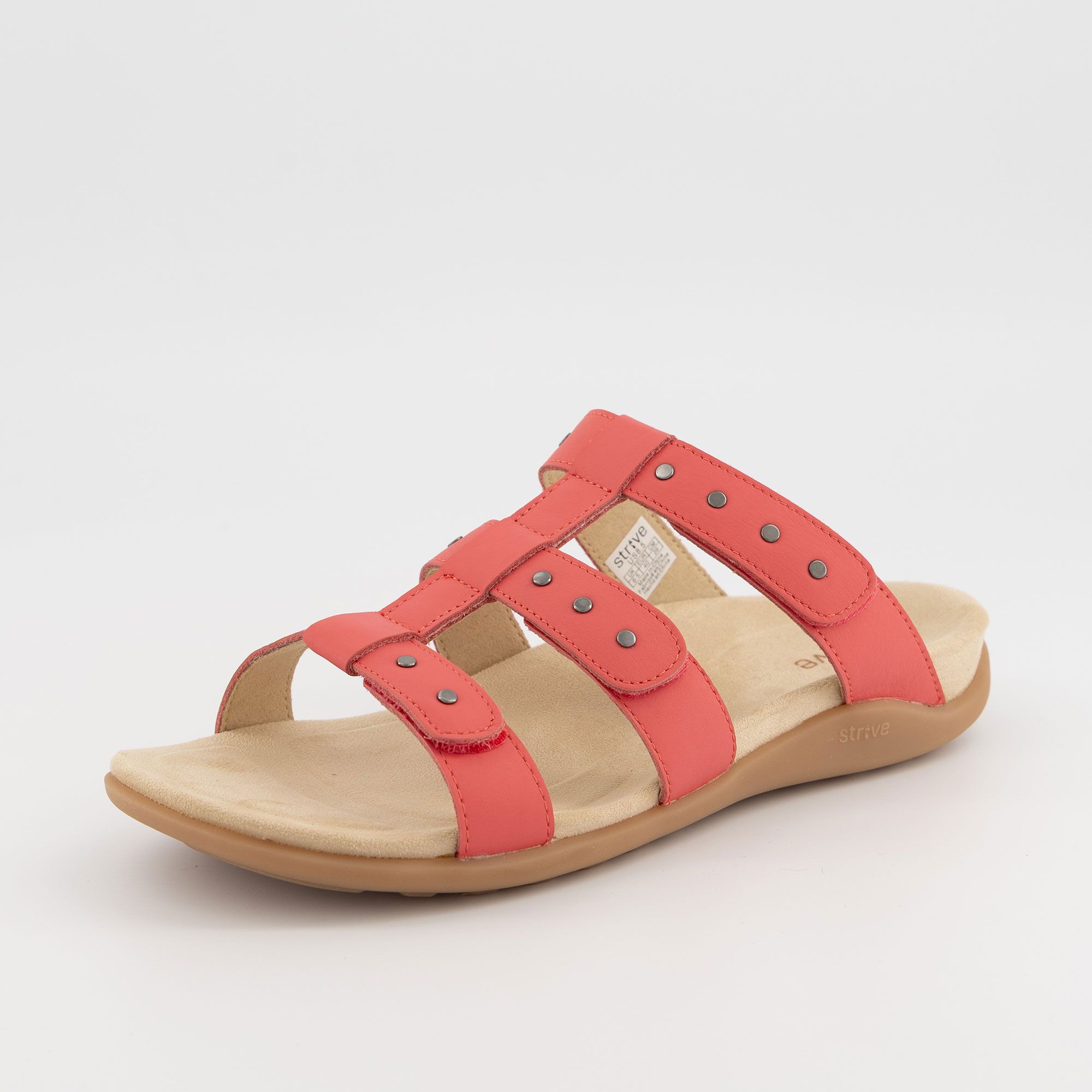 Strive Footwear
Sandali Biarritz in
pelle con fascette
e suola 3 cm