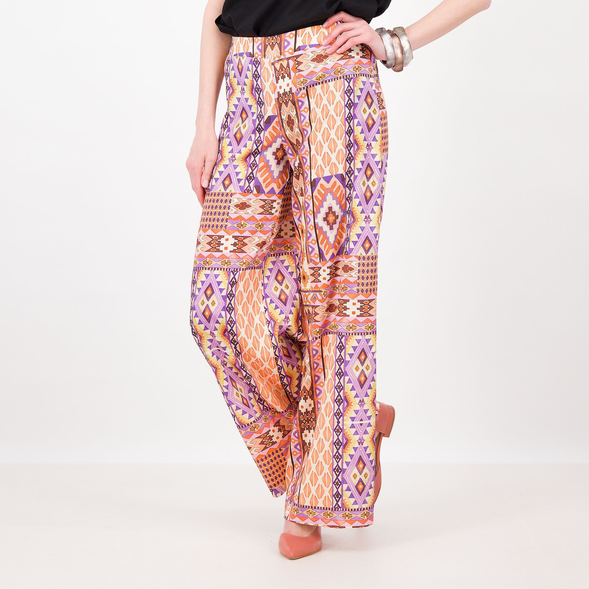 Image of Olly Doo Pantaloni in twill fantasia gamba larga061