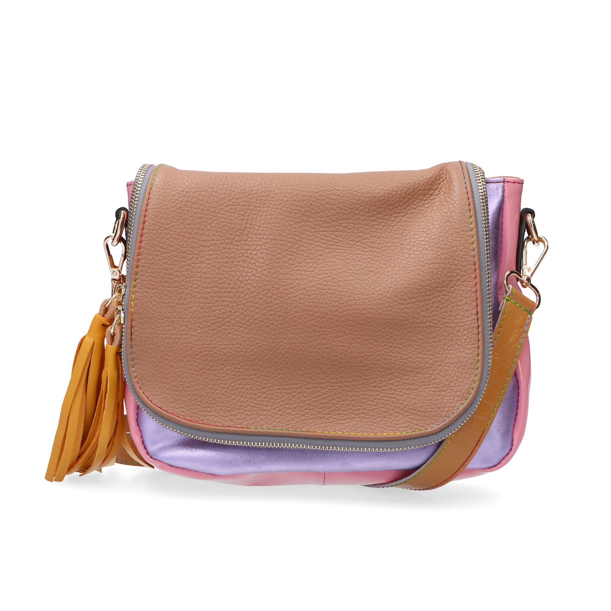 Ebarrito
Borsa in pelle
patchwork con
tracolla
