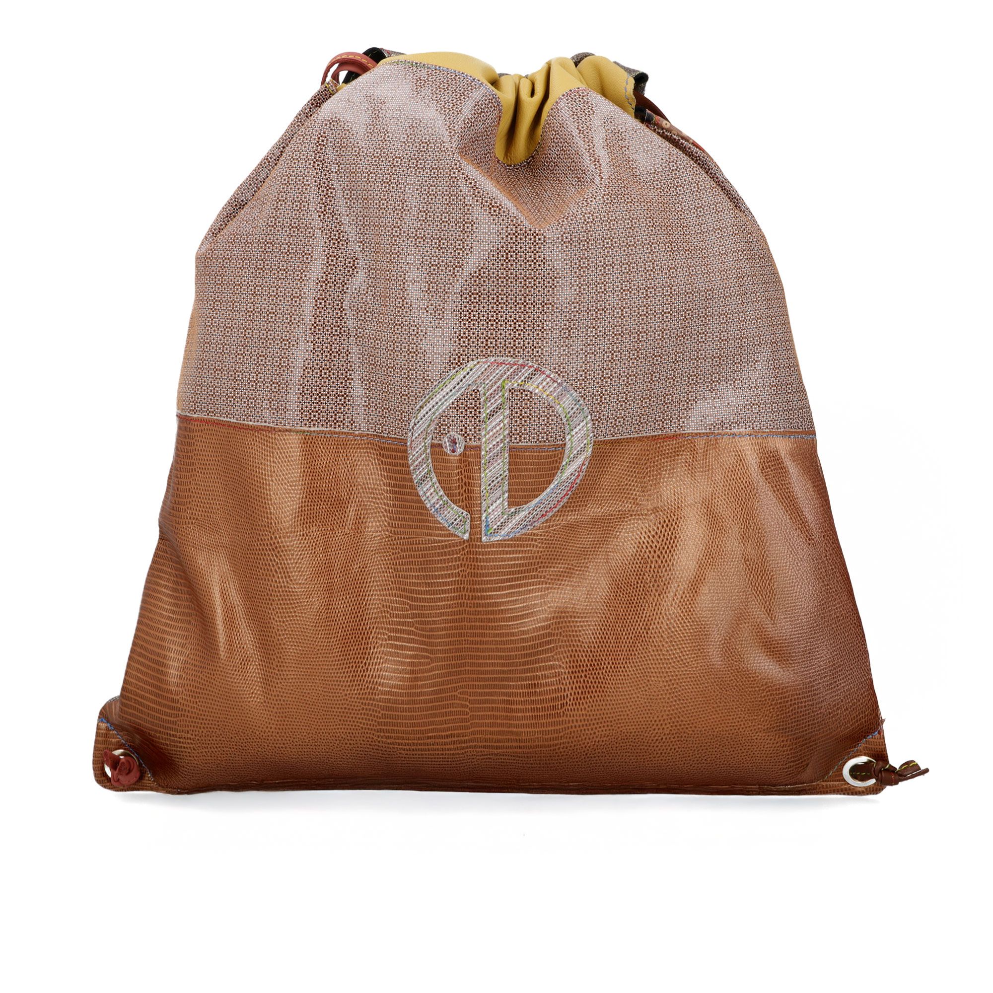 Ebarrito
Borsa a sacca
in pelle patchwork
con portadocumenti