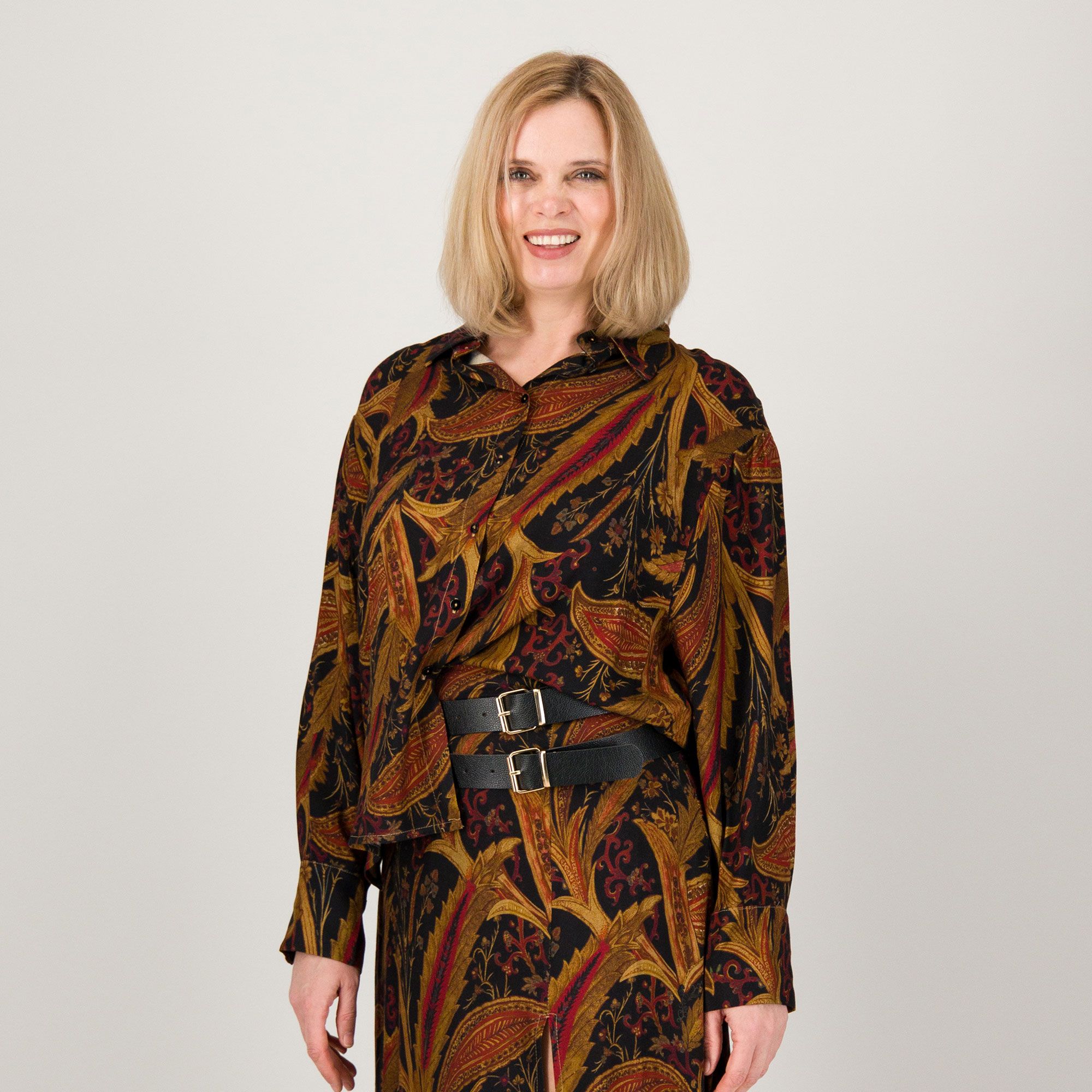 Mood Atelier Camicia fantasia con maniche lunghe