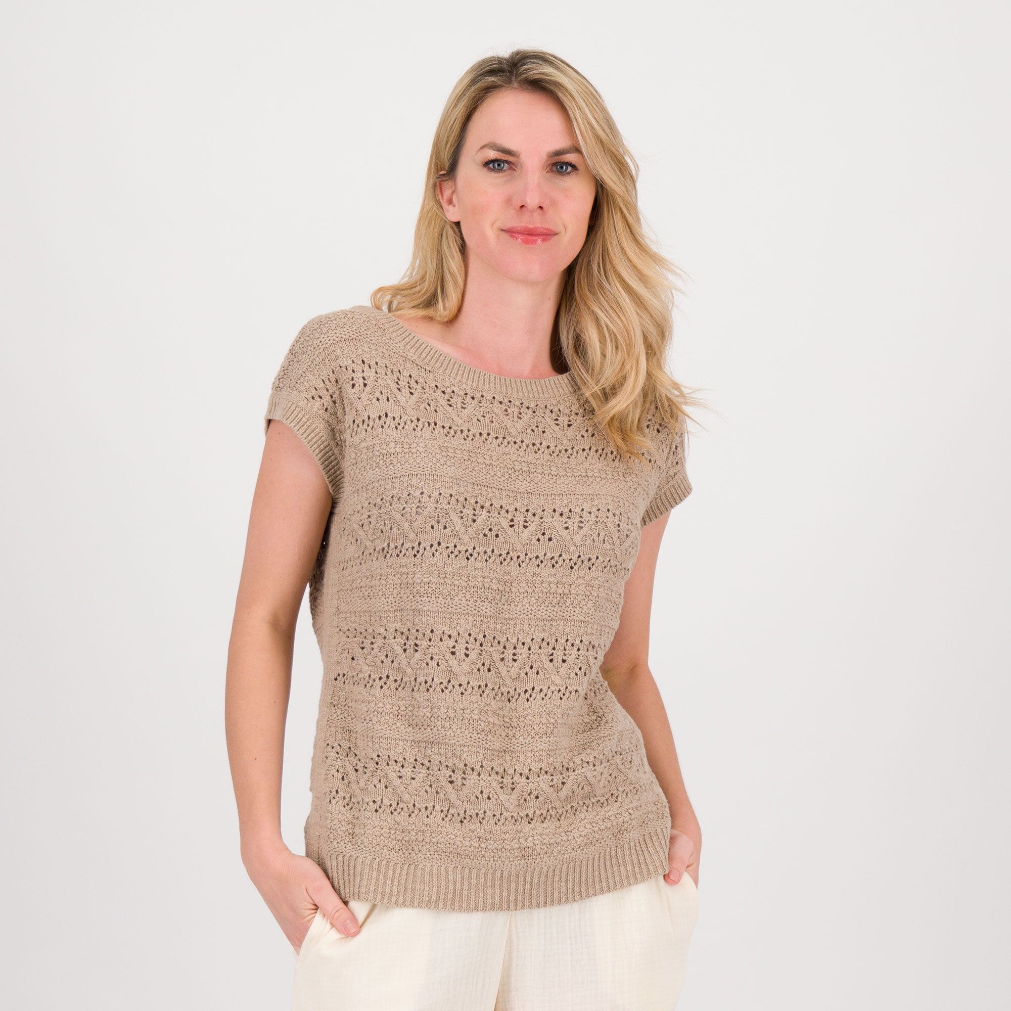 QVC Isaac Mizrahi Live T-Shirt a maniche corte in pizzo crochet