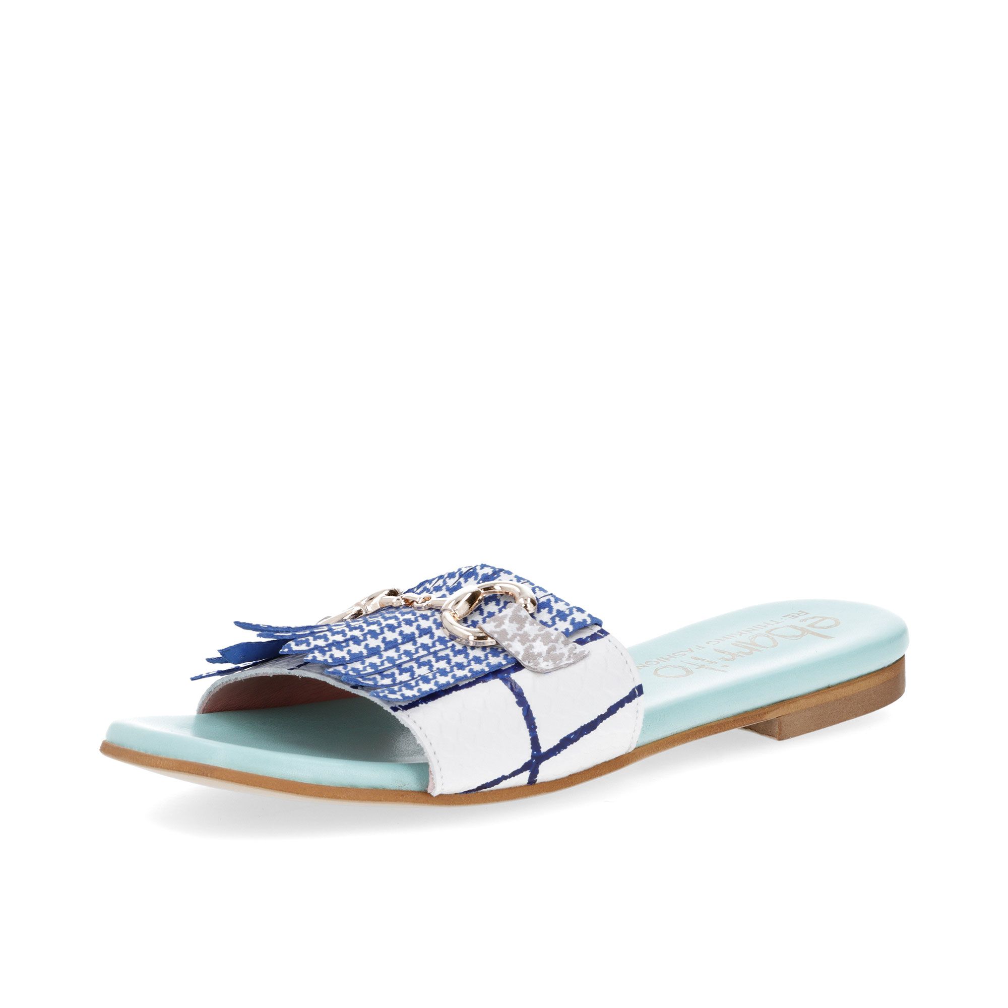 Ebarrito
Ciabatte in pelle
patchwork
con tacco 1 cm