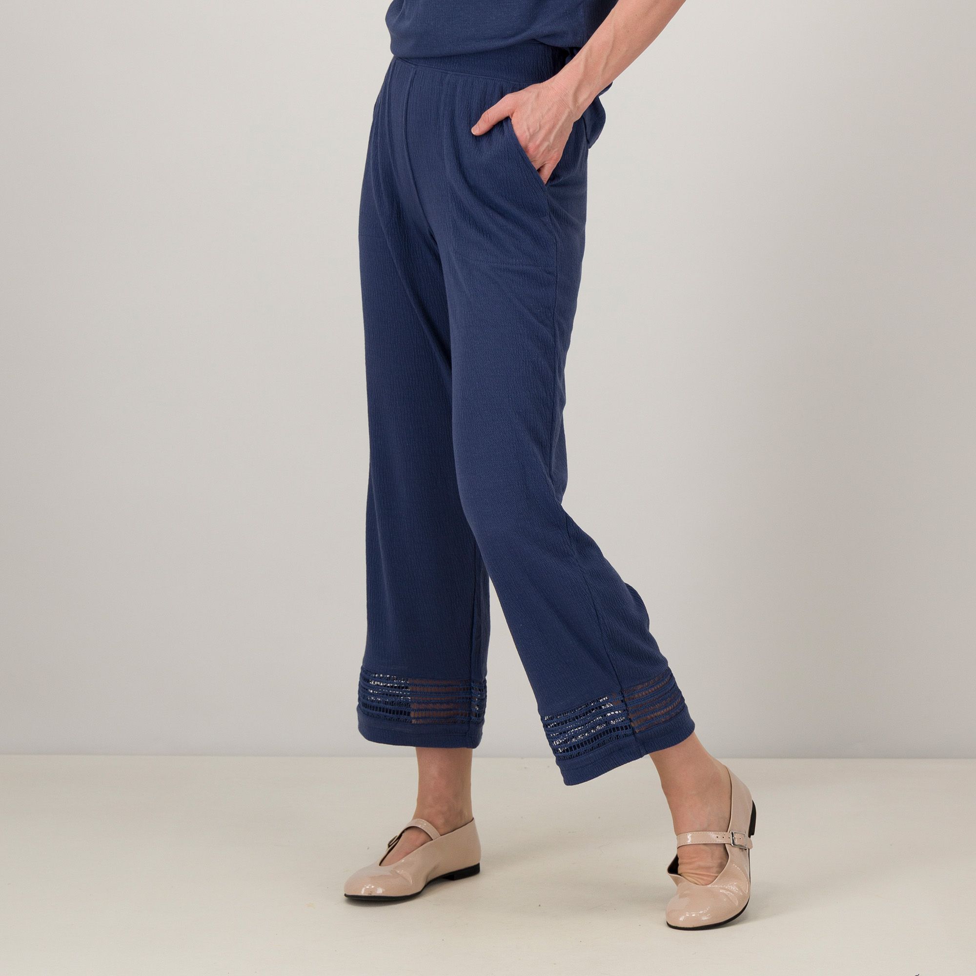 Denim & Co
Pantaloni in tessuto
con lino e elastico
in vita