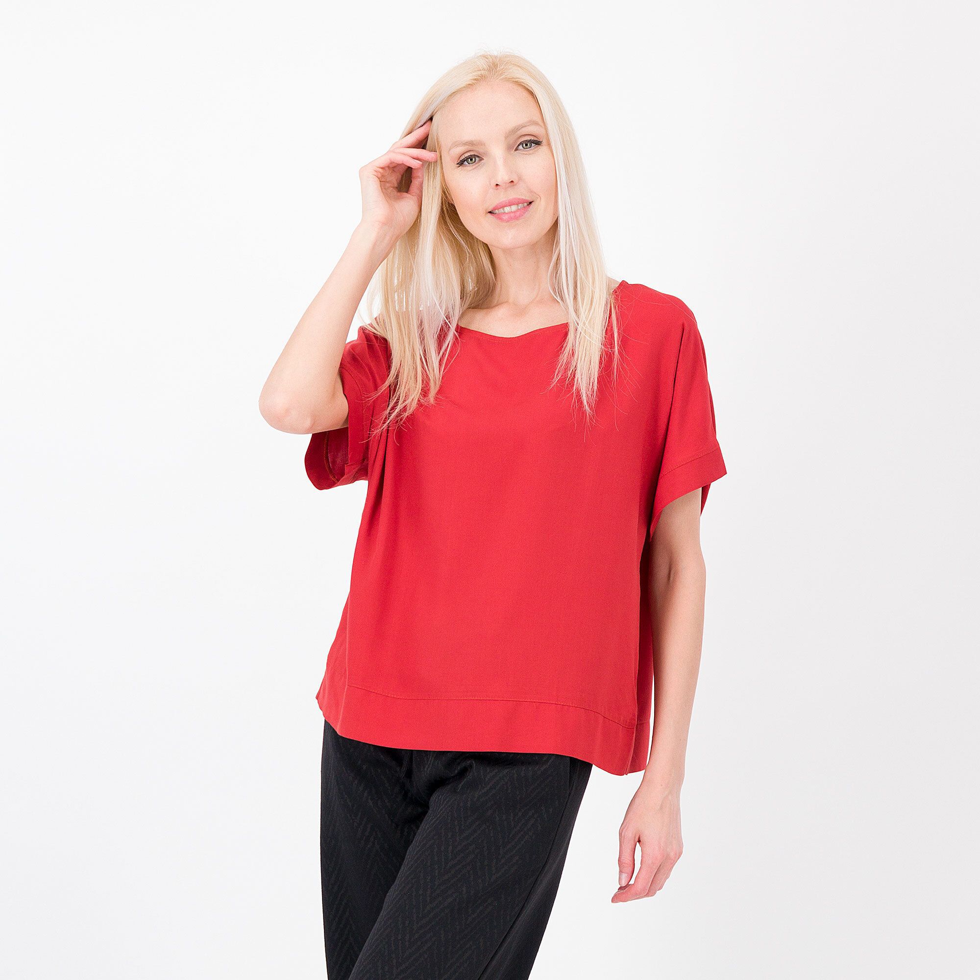 QVC Enjoy Blusa in georgette di viscosa a manica corta