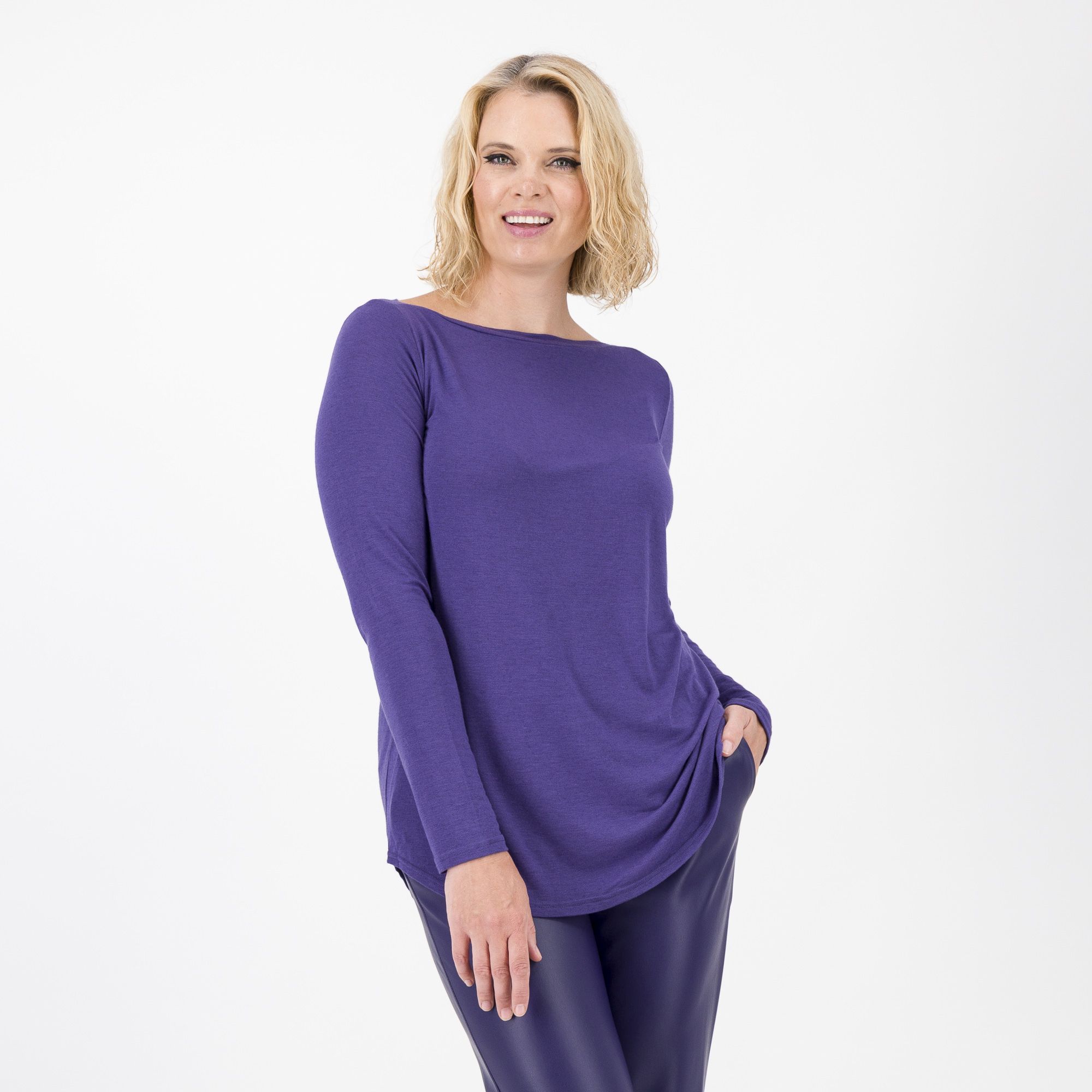 QVC Caterina Lancini Maglia maniche lunghe misto viscosa e lana