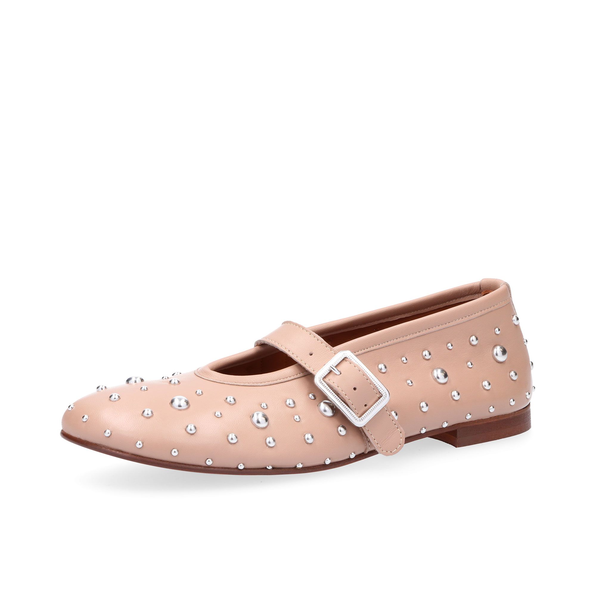 Image of Galieti Ballerine Mary Jane in pelle con borchie e tacco 2 cm061