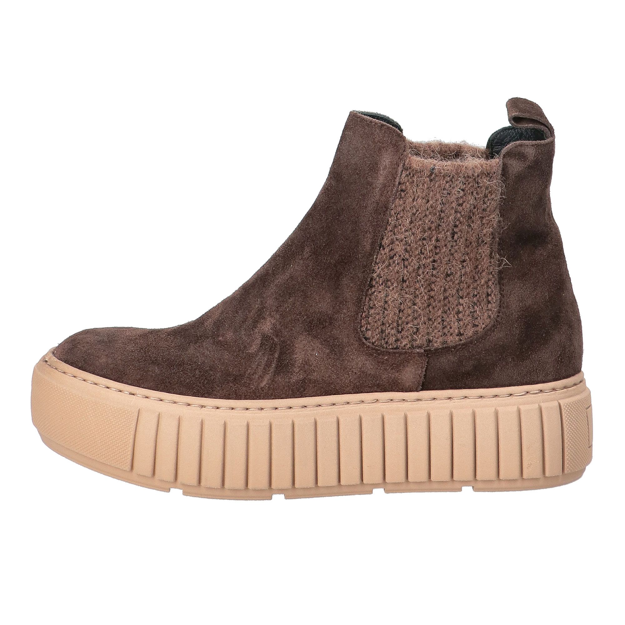 Le Serpentini
Stivaletti Chelsea
in pelle scamosciata
con suola 5cm