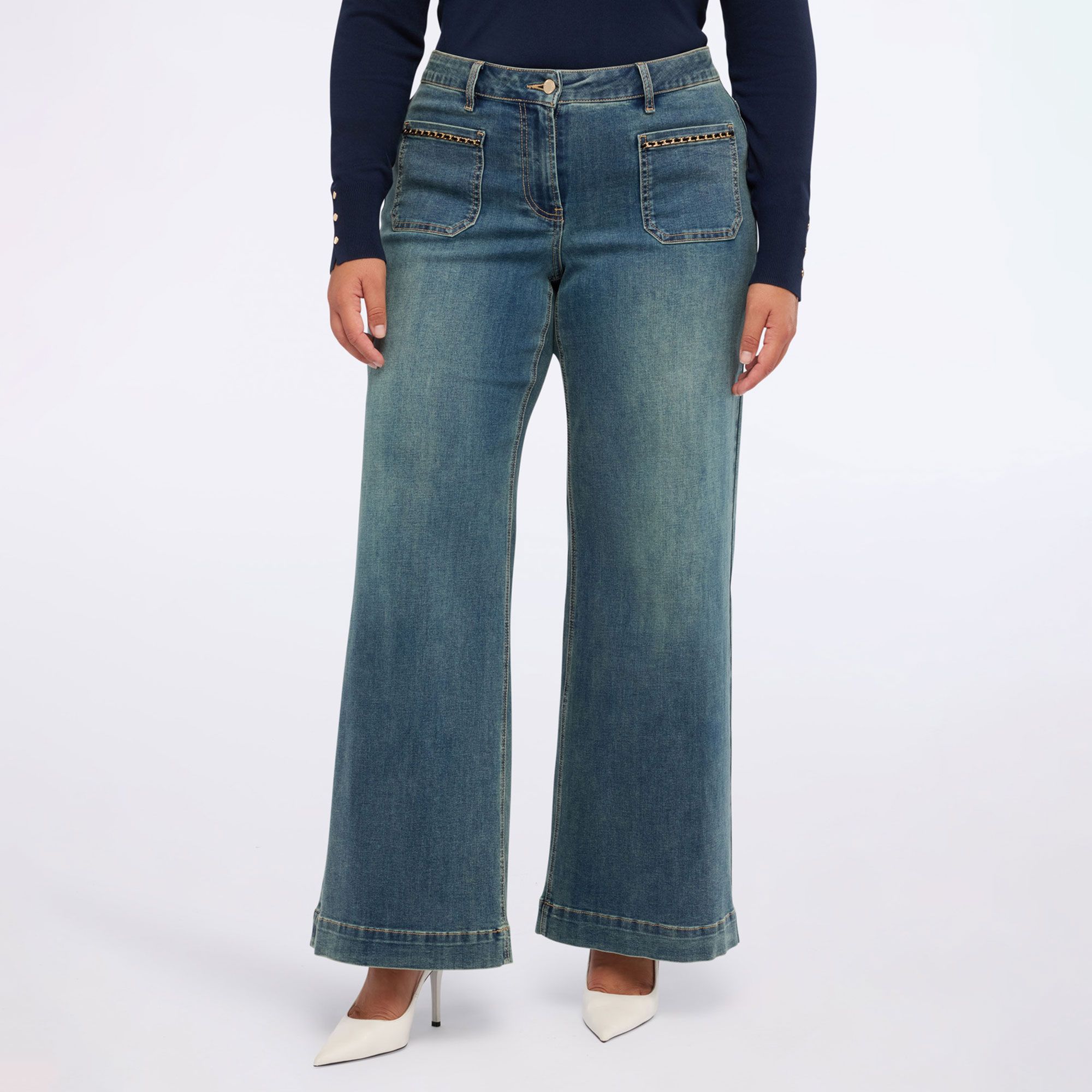 Fiorella Rubino
Jeans con elastico
in vita e catena