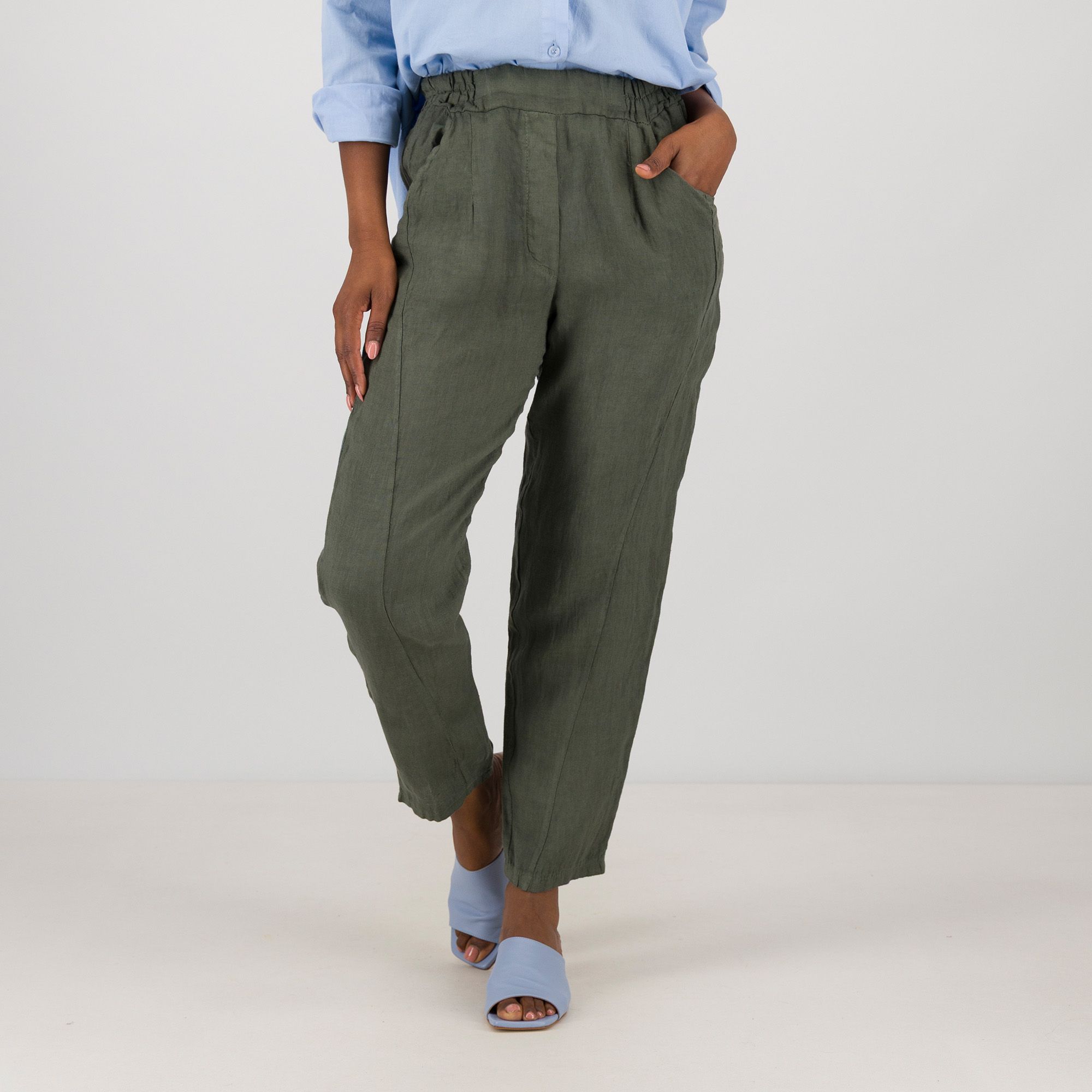 Lucrezia Sciortino Pantaloni balloon in lino con elastico anche Petite
