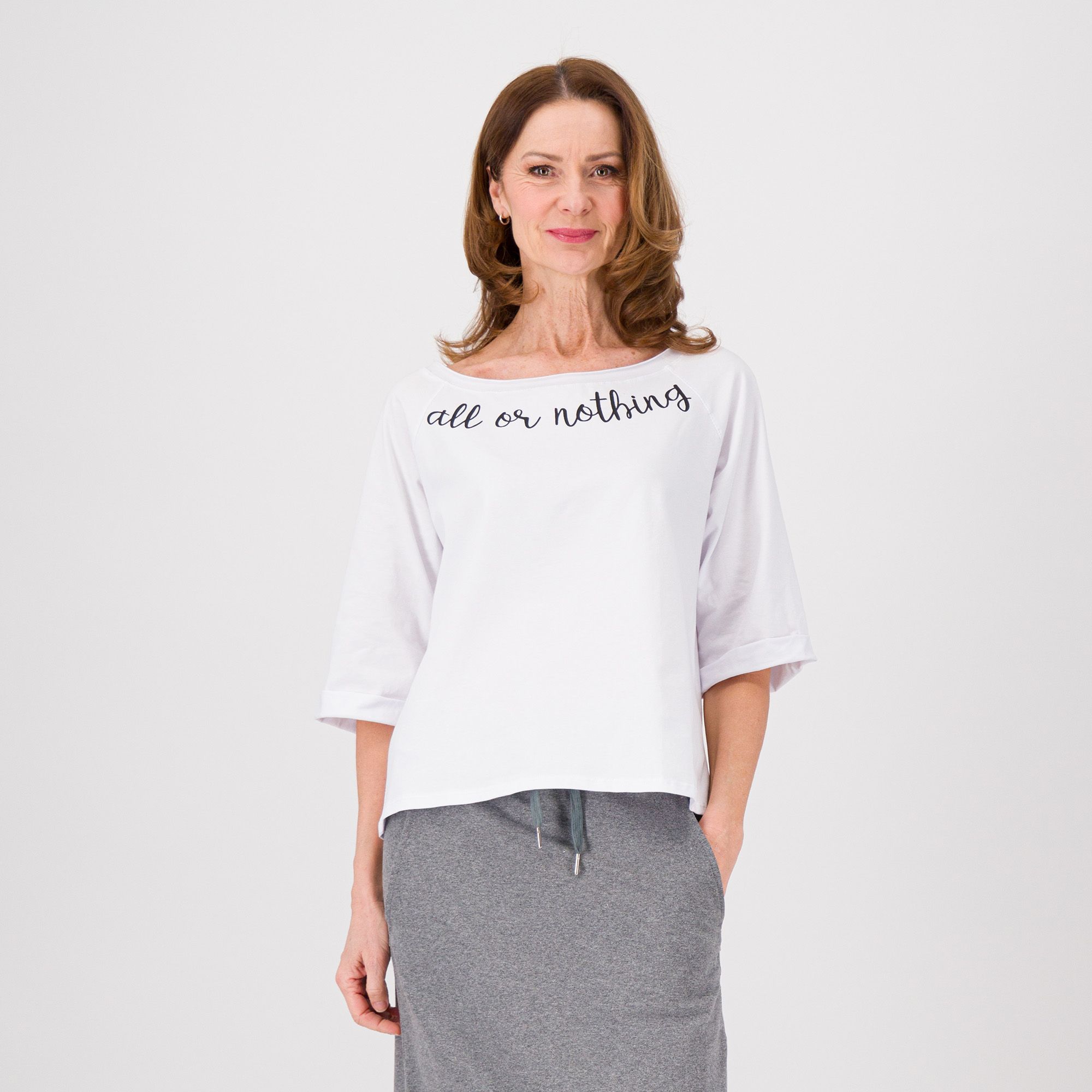 Image of Lucrezia Sciortino T-shirt in jersey di cotone stretch con stampa061