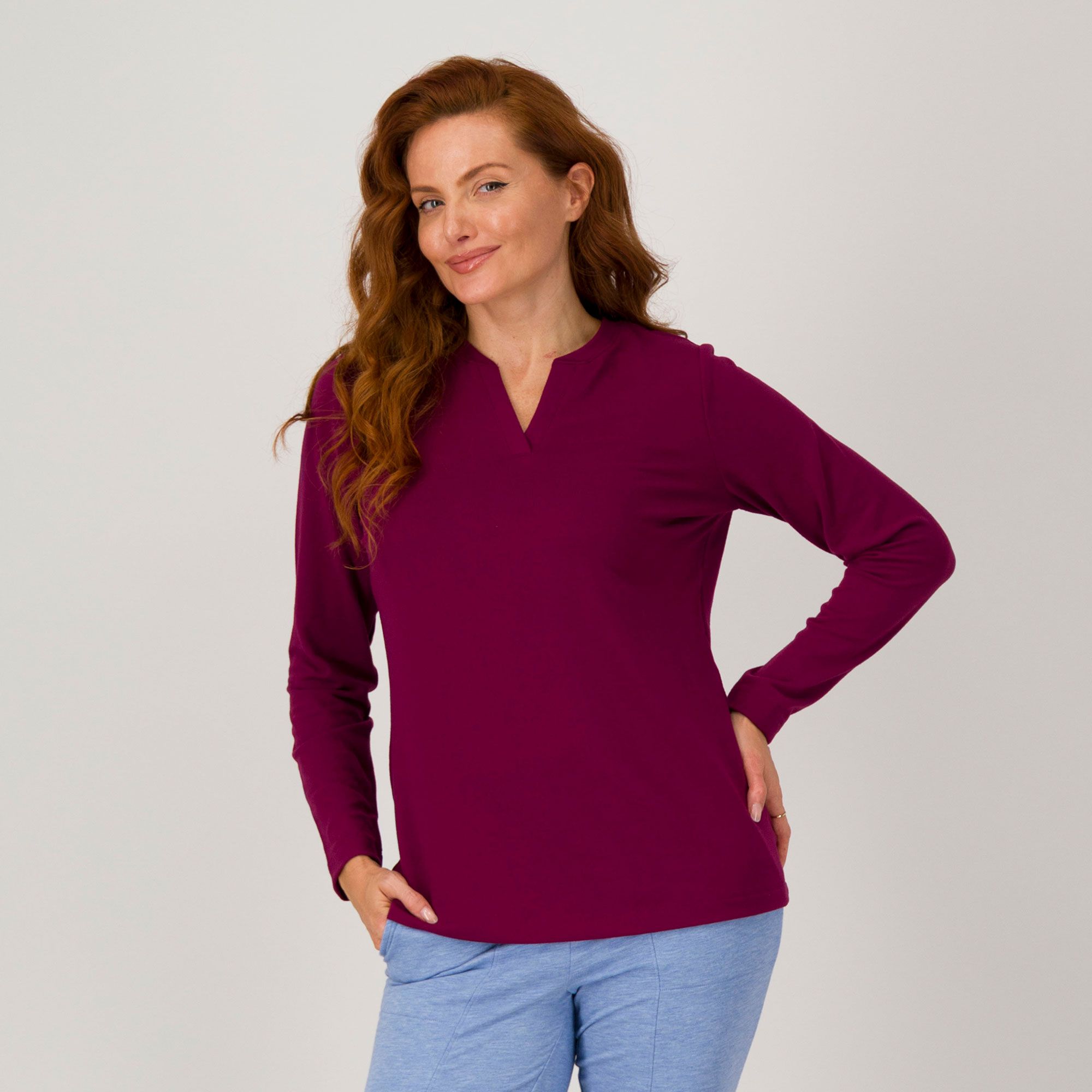 Denim & Co
Maglietta in jersey
e scollo con apertura
a V