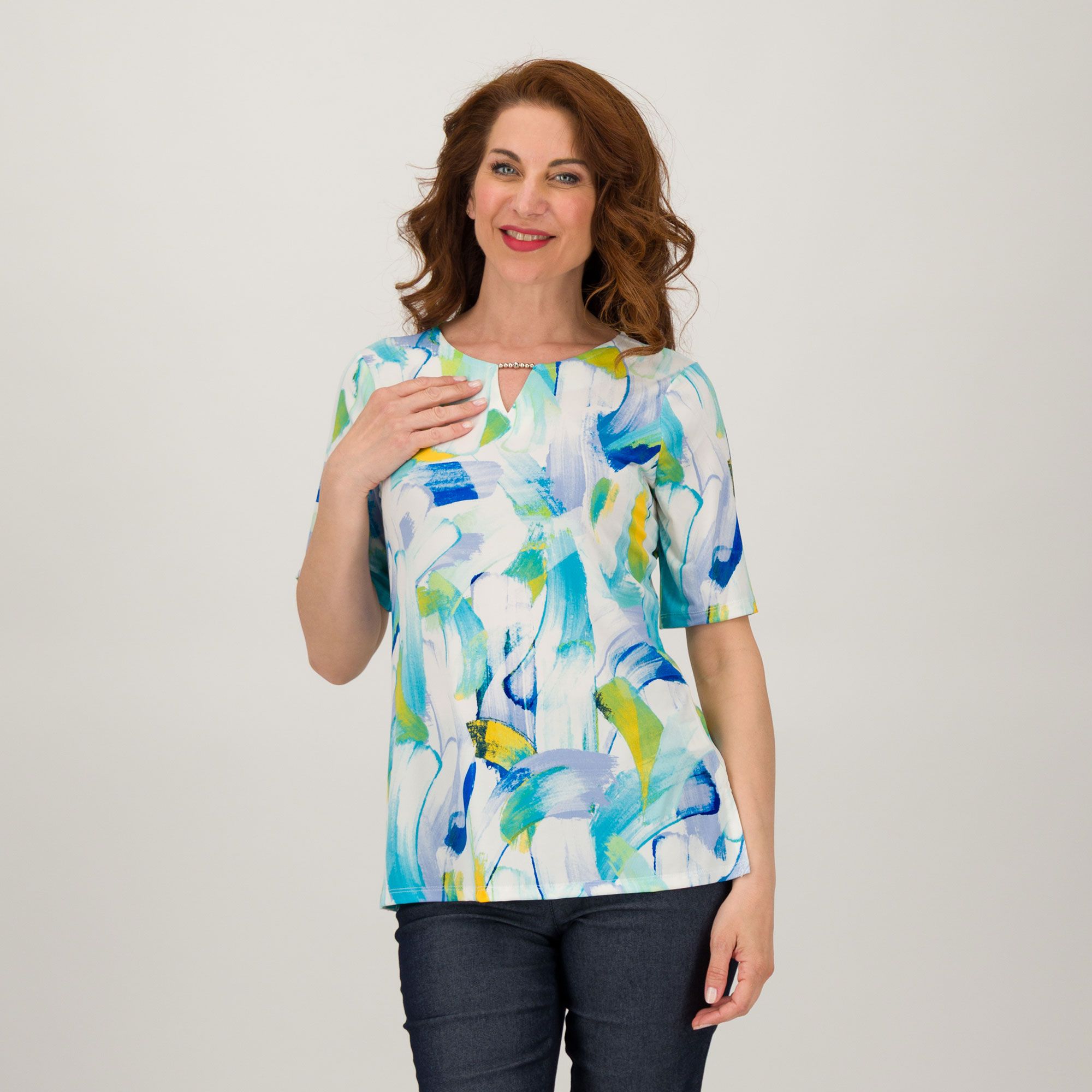 Nina Leonard
T-shirt in jersey 
con inserto gioiello