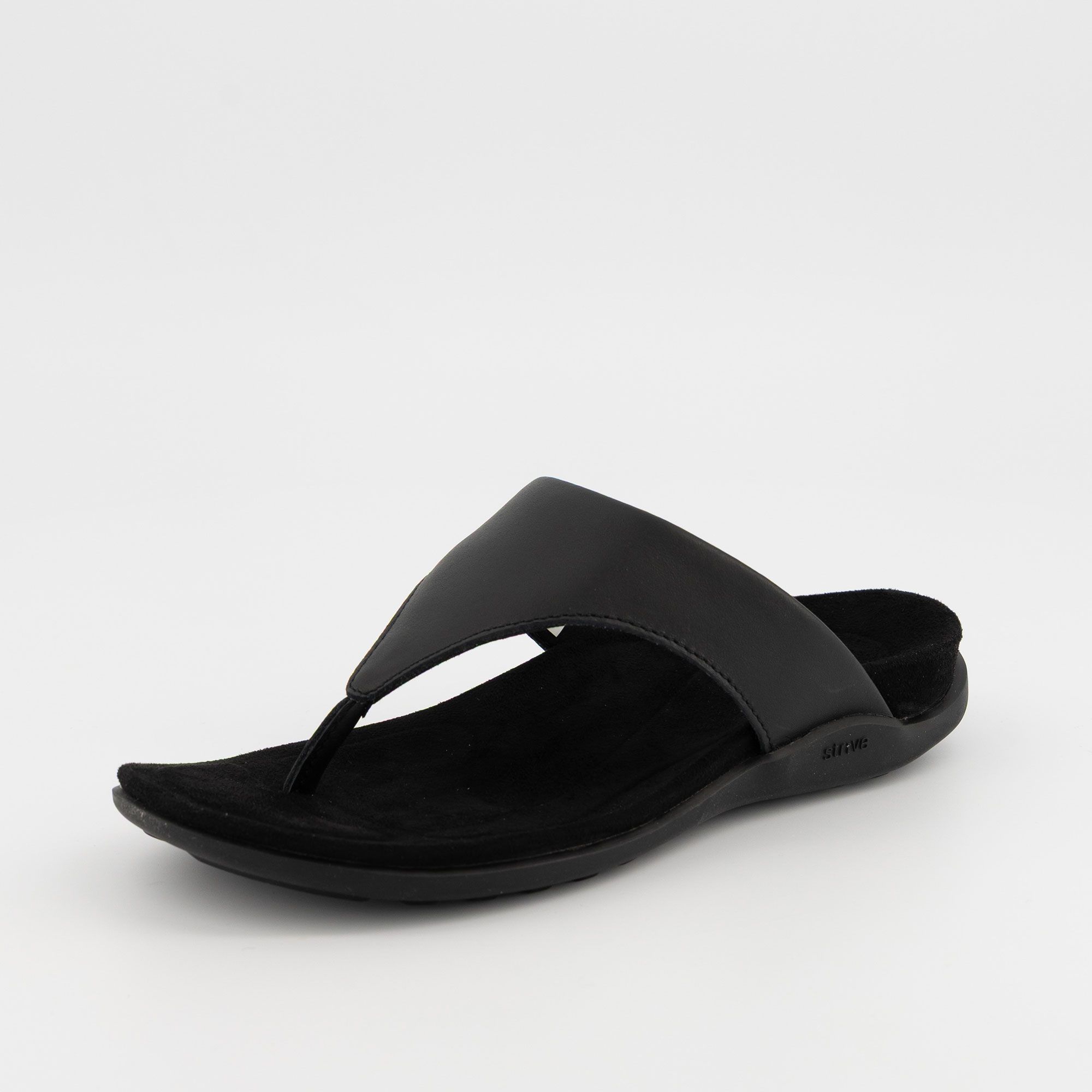 Strive Footwear Sandali infradito in pelle con fascia imbottita e suola 3cm