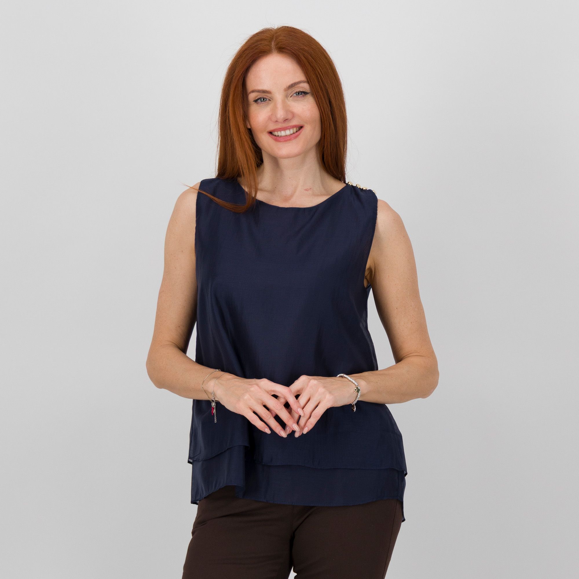 Risskio Top smanicato in lyocell