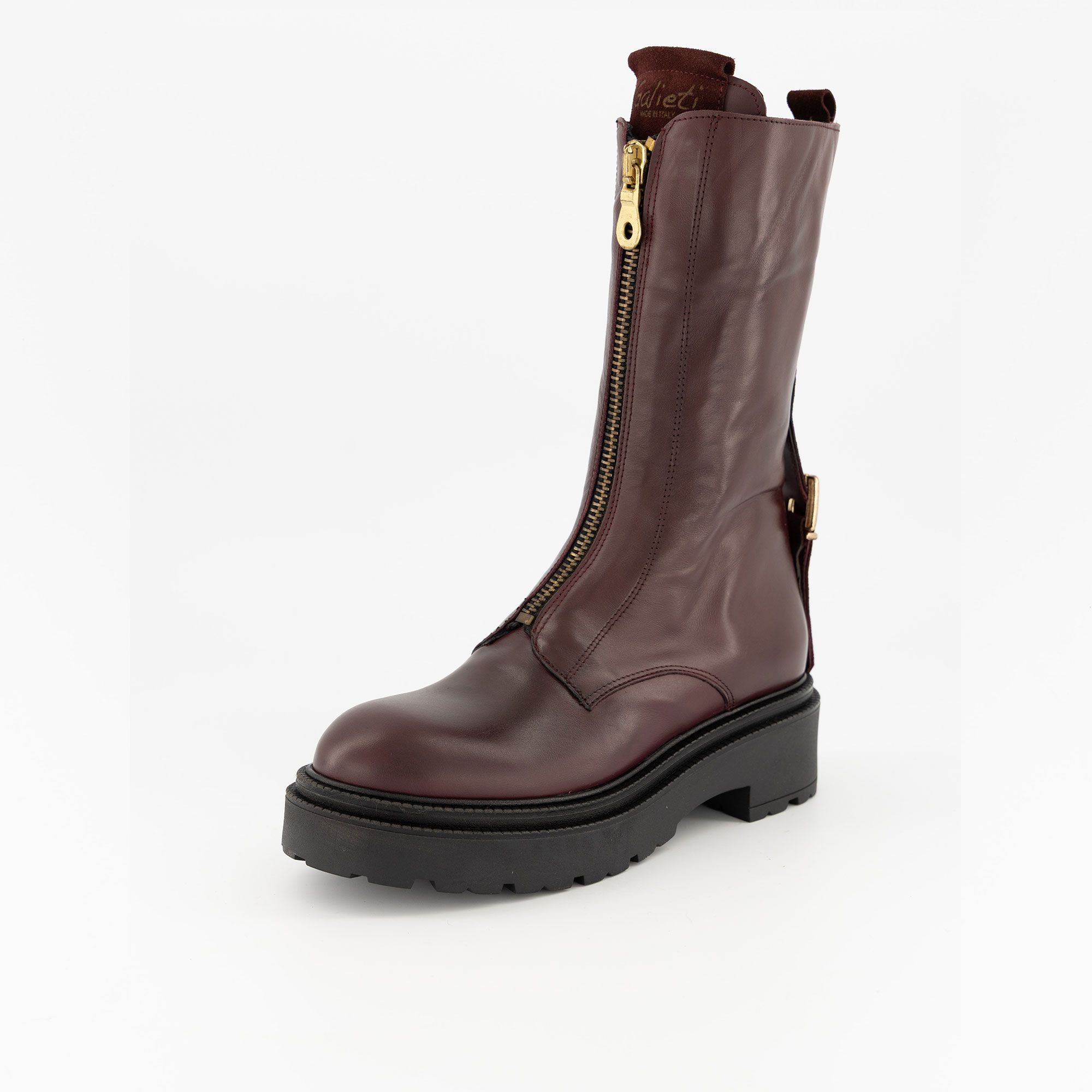 Galieti
Stivaletti biker
in pelle con zip 
e tacco 5 cm