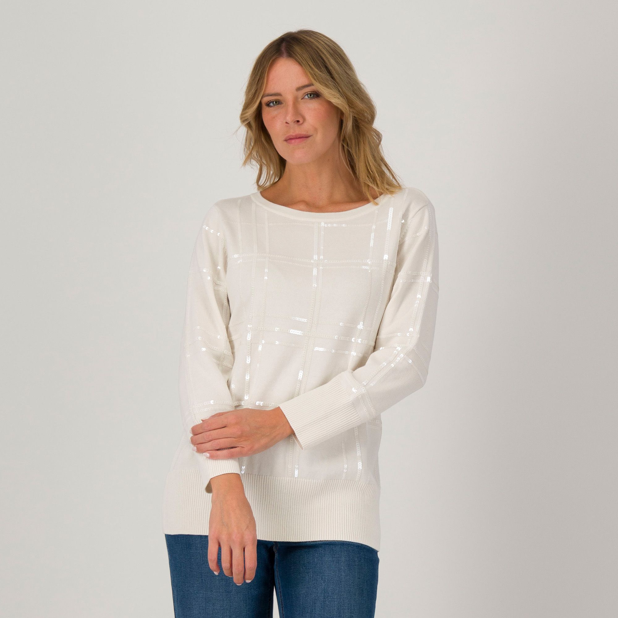 Denim & Co
Maglia in
paillettes
a maniche lunghe