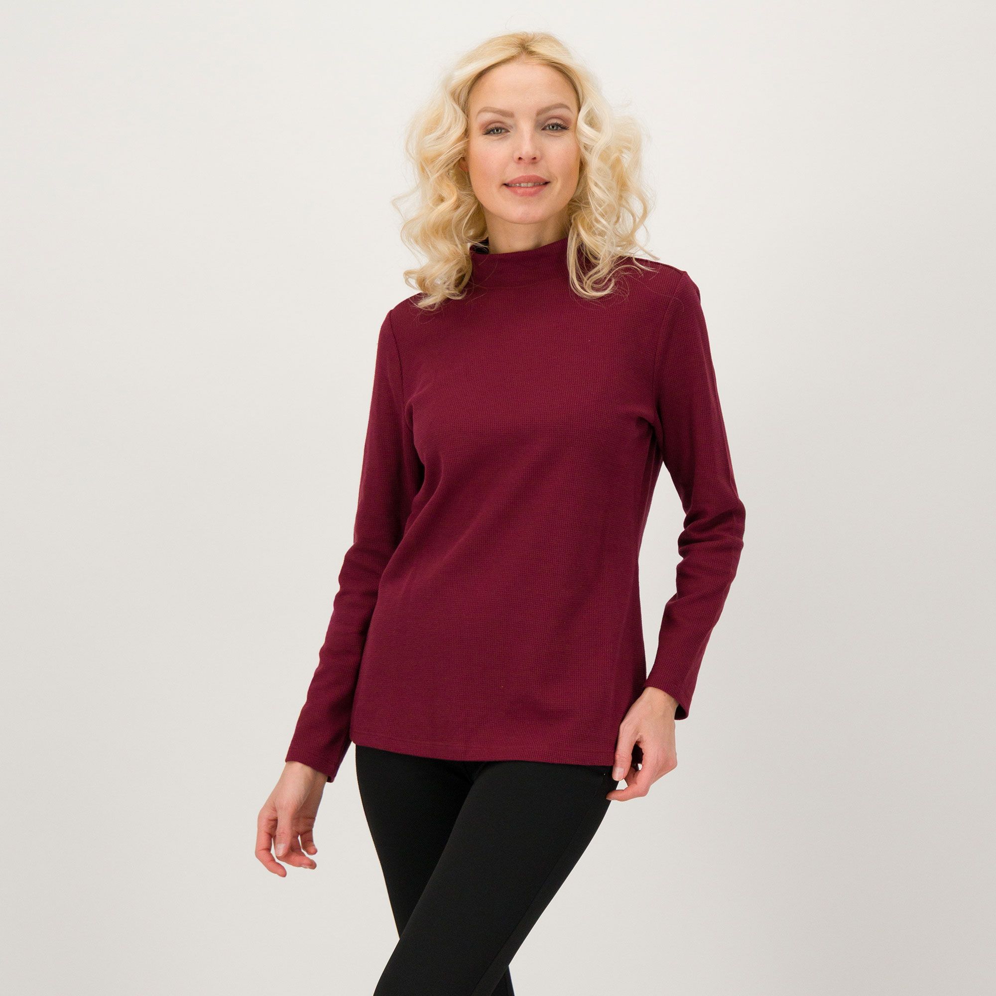 Denim & Co. Maglietta in misto cotone a maniche lunghe