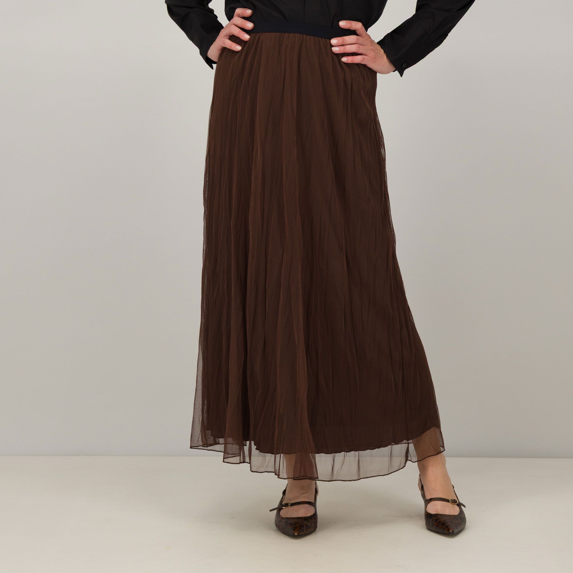 Caterina Lancini Gonna lunga in tulle foderata con elastico