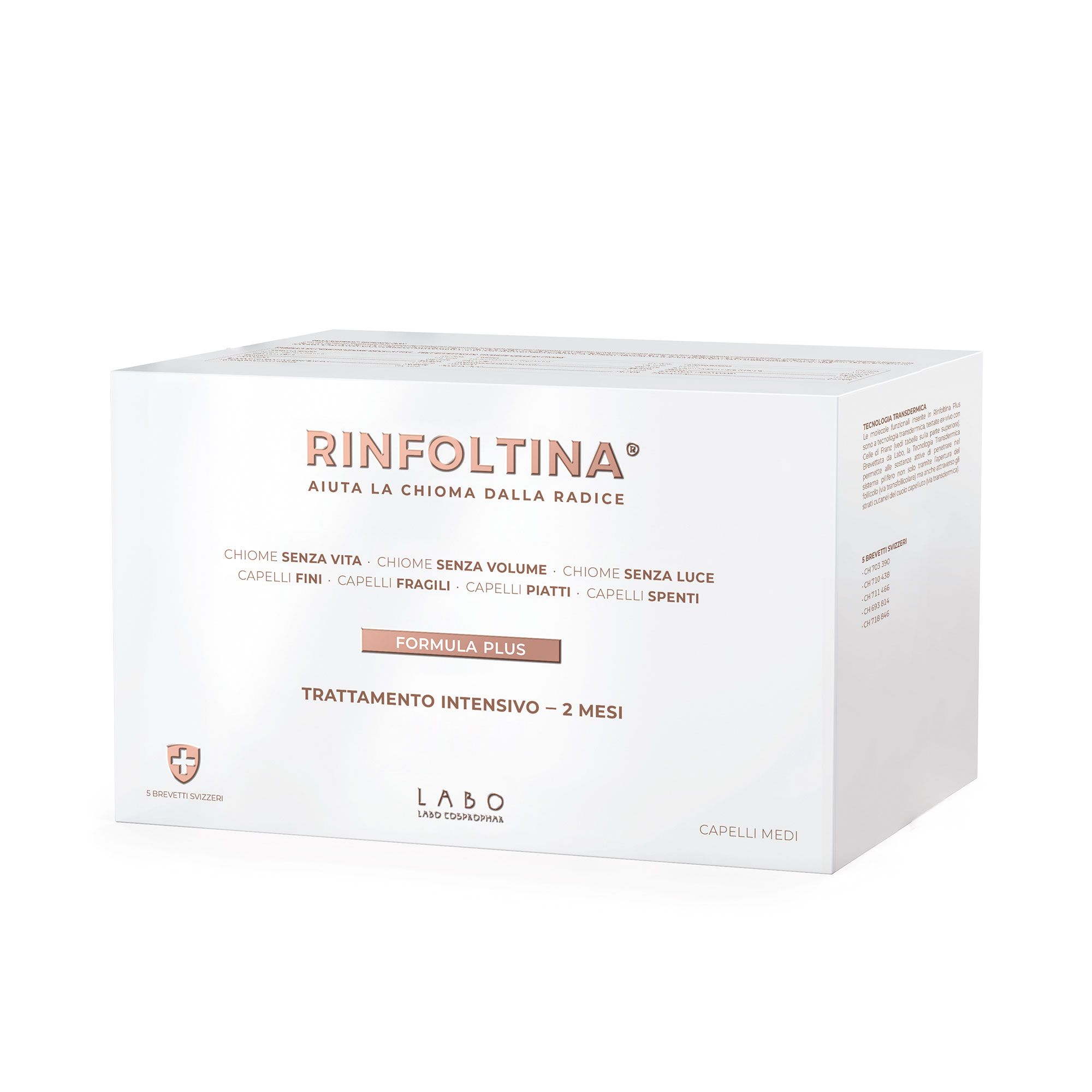 Rinfoltina
Kit Plus: trattamento
intensivo, shampoo,
balsamo e telo