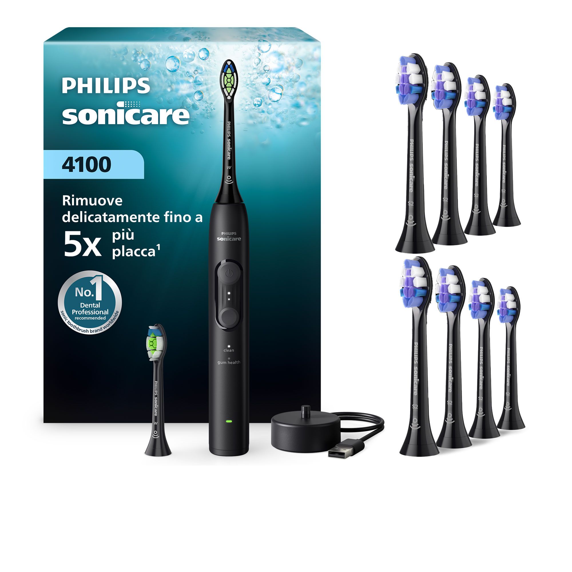 Philips
Sonicare 4100
spazzolino elettrico
+ 8 testine sensitive