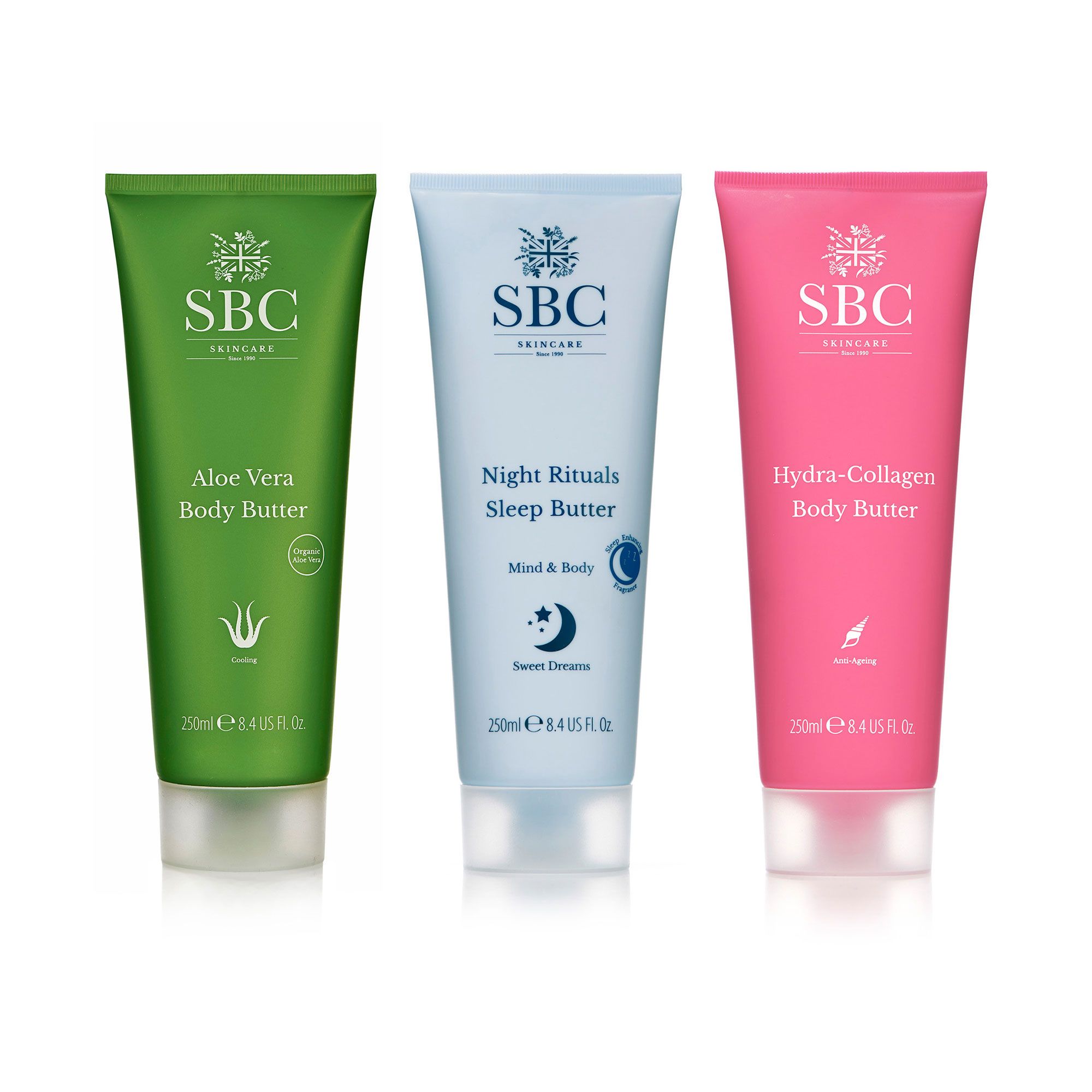 SBC
3 burri corpo: Aloe
Vera, Hydra-Collagen,
Night Rituals (250ml)
