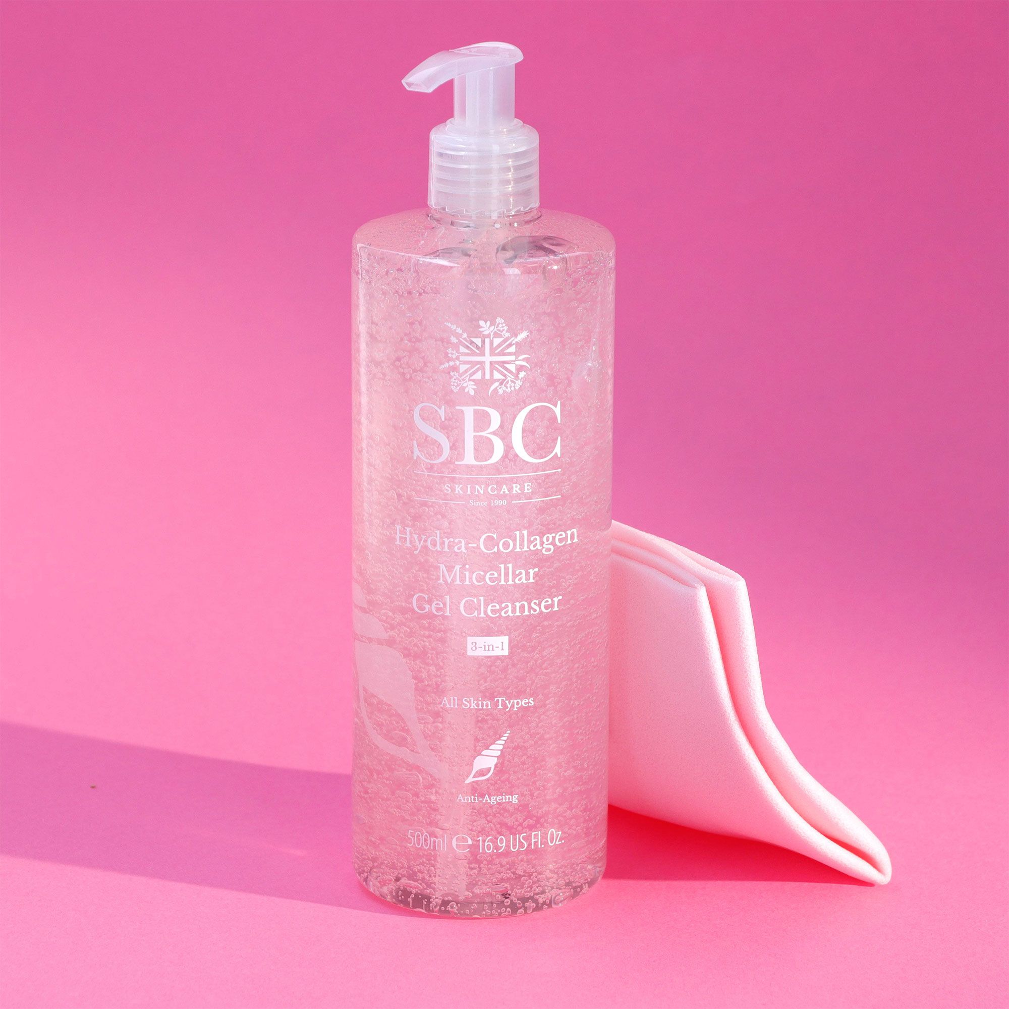 SBC
Hydra-Collagen
Micellar detergente e
panno viso rosa