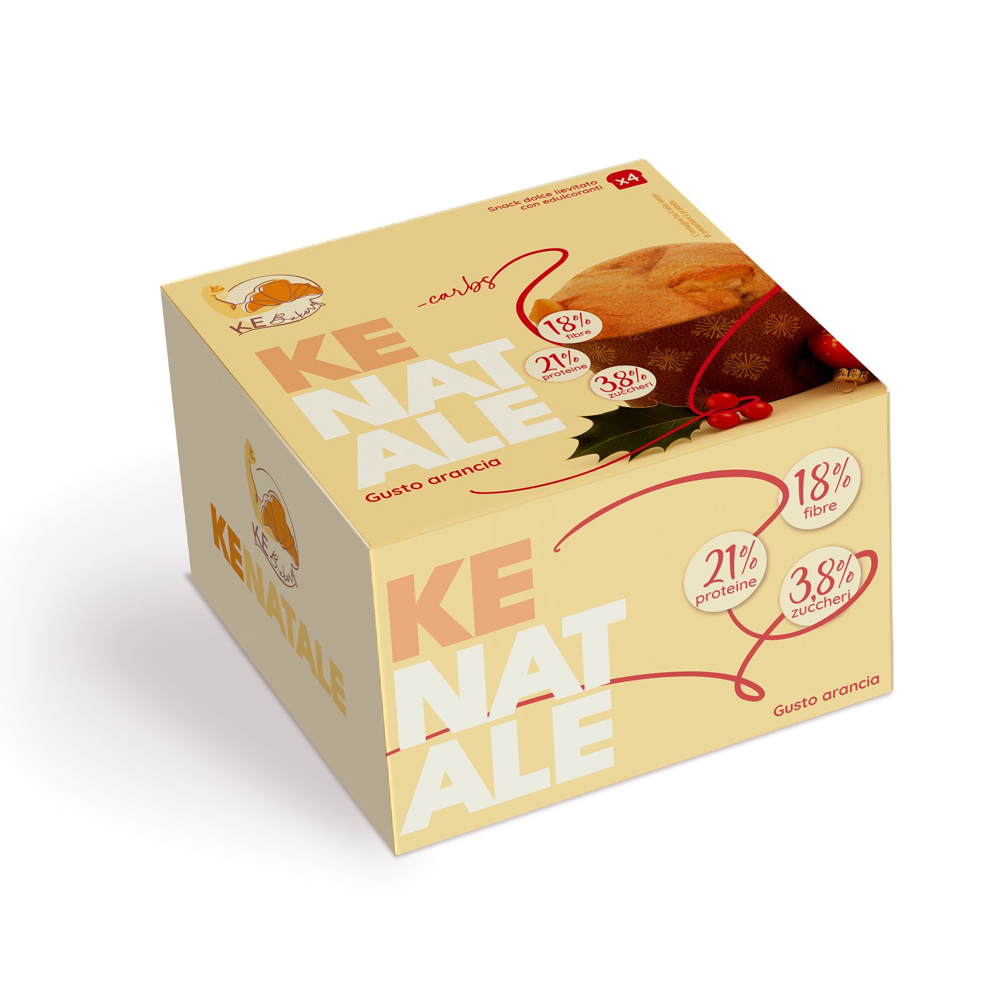 KeBakery 4 Mini Panettoni proteici con alto contenuto di fibre