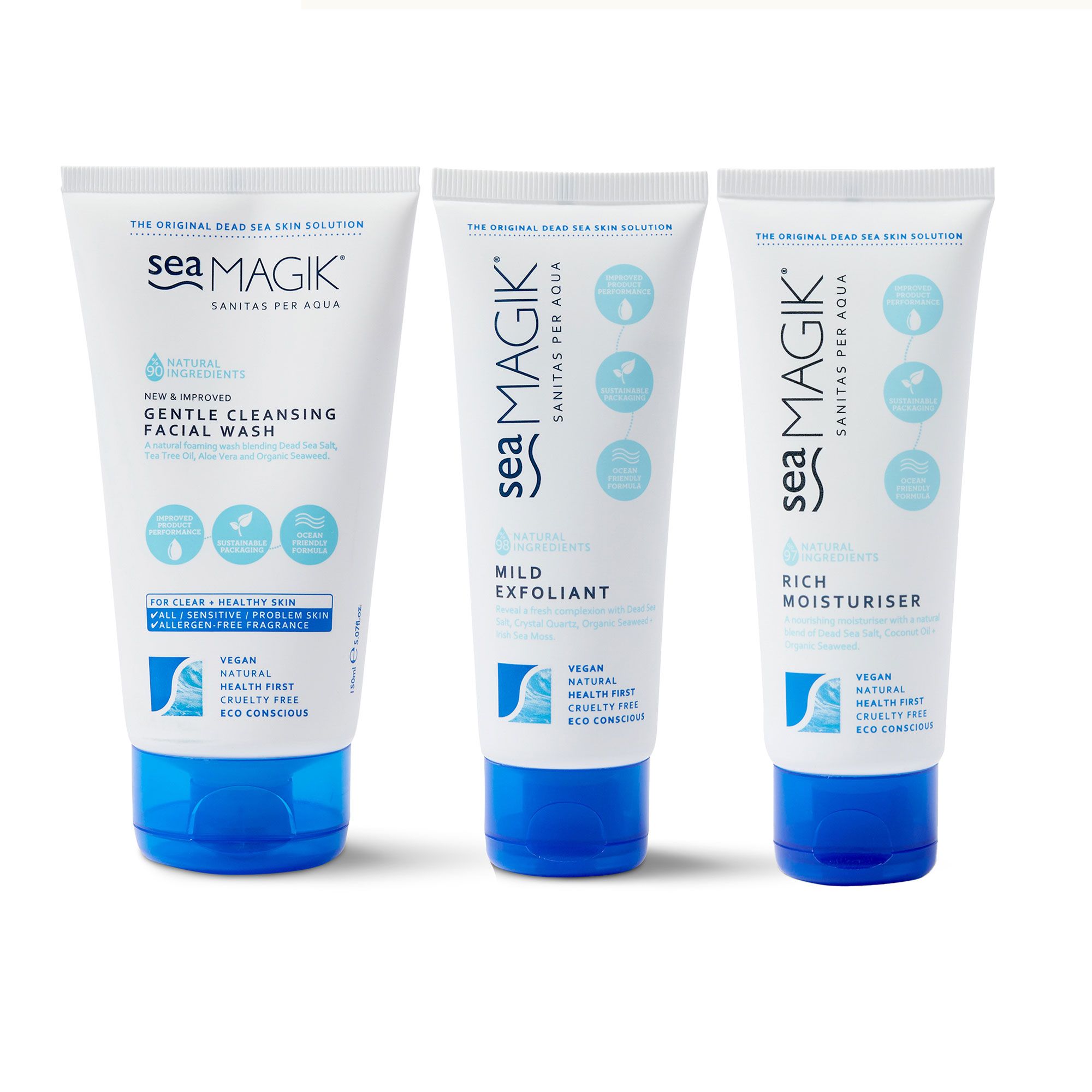 Sea Magik Kit crema, esfoliante e detergente con sali del Mar Morto