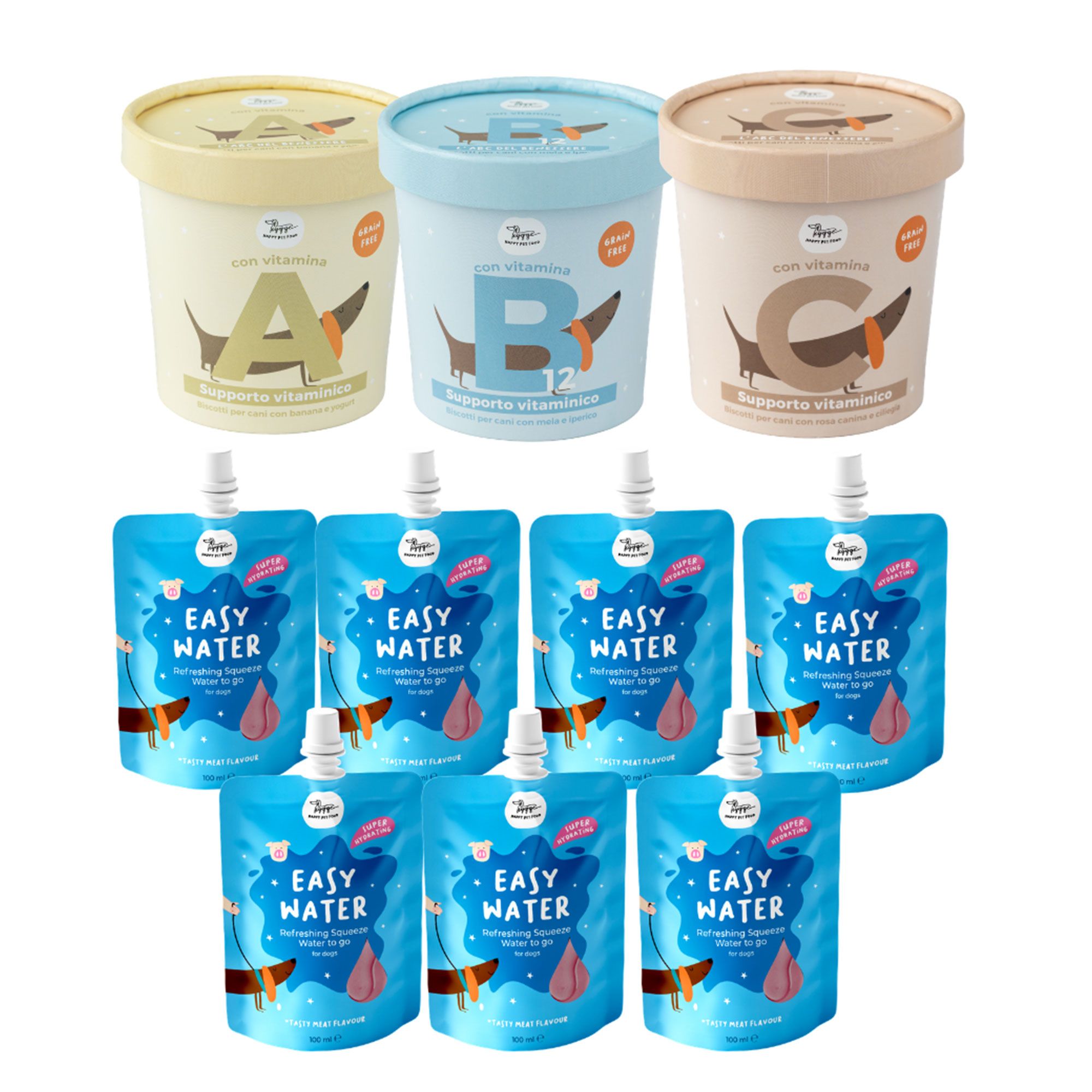 Hygge
Integratori per cani:
ABC del Benessere +
7 Easy Water